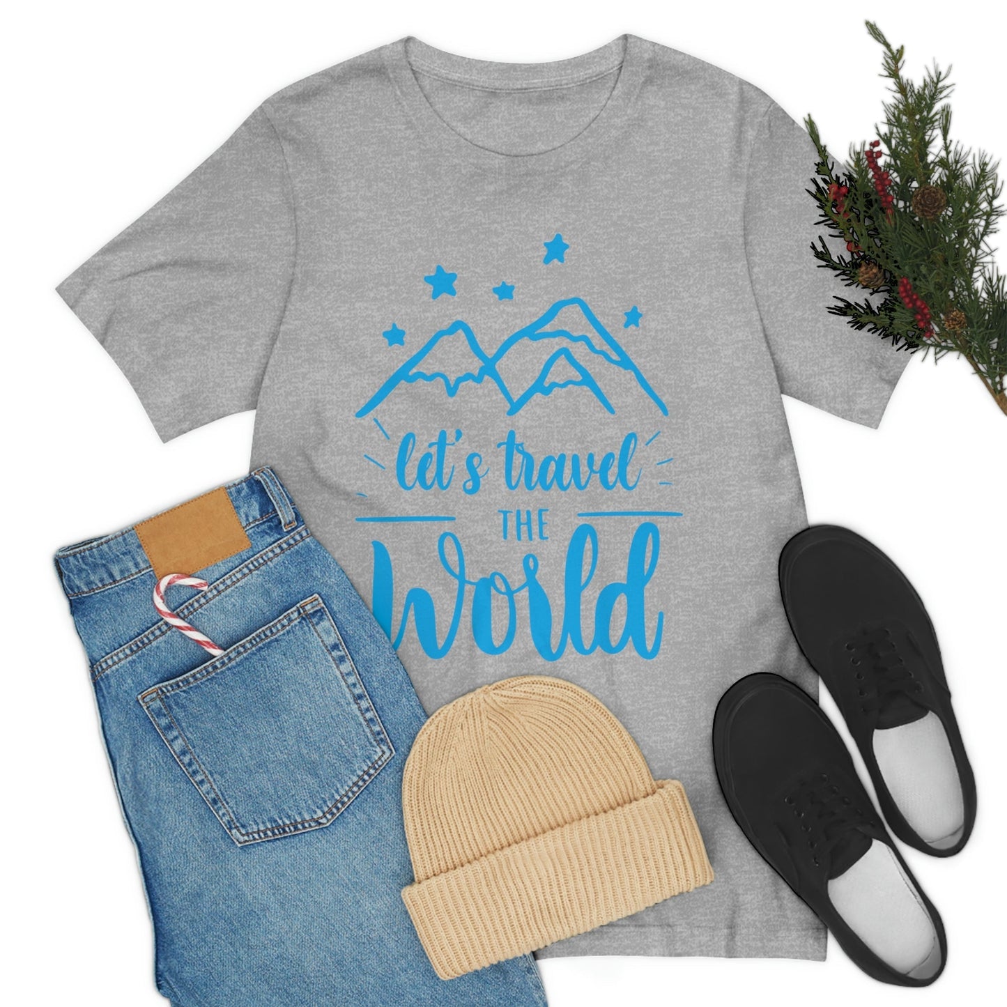 Let`s Travel the World Vacation Landscape Explore Unisex Jersey Short Sleeve T-Shirt Ichaku [Perfect Gifts Selection]