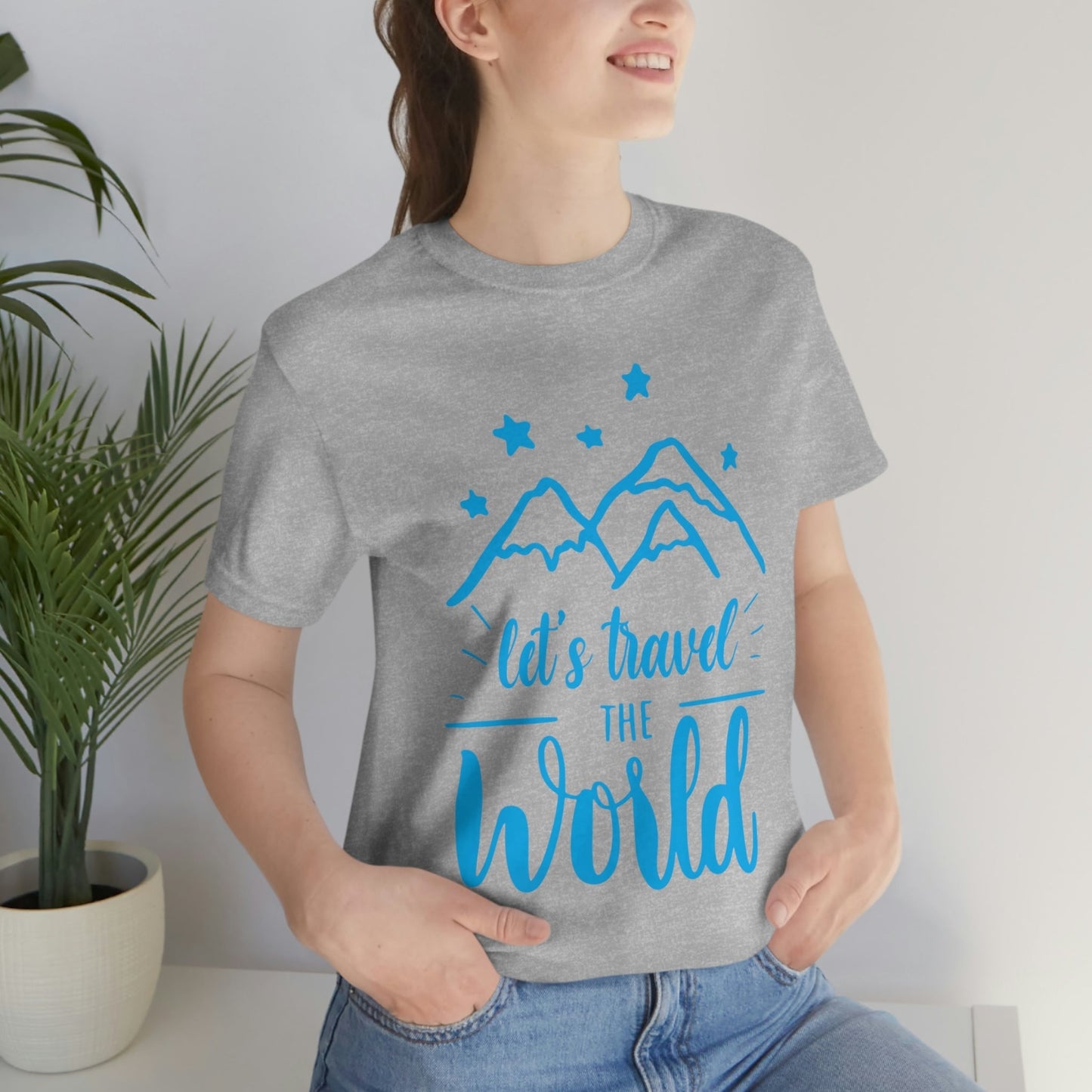 Let`s Travel the World Vacation Landscape Explore Unisex Jersey Short Sleeve T-Shirt Ichaku [Perfect Gifts Selection]