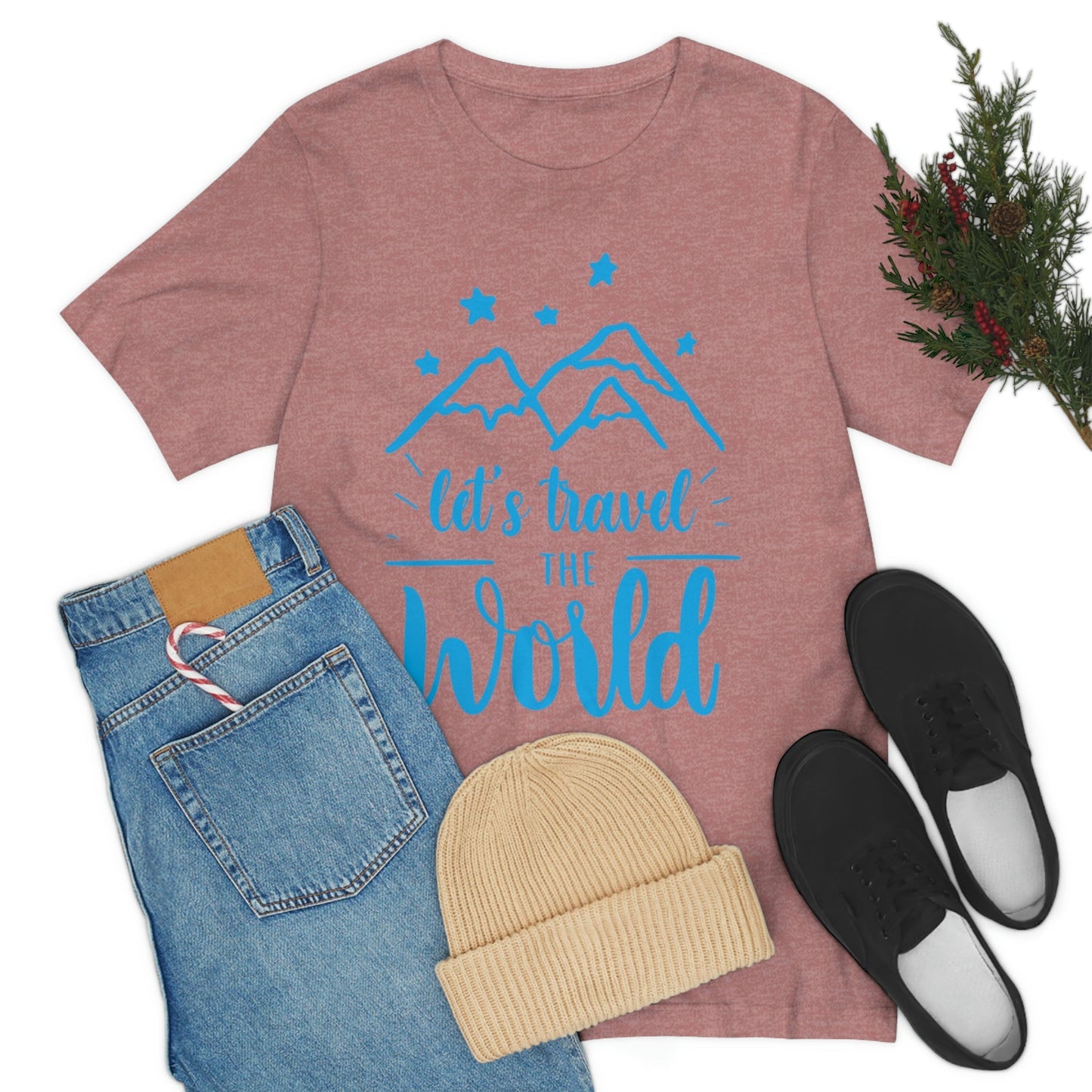 Let`s Travel the World Vacation Landscape Explore Unisex Jersey Short Sleeve T-Shirt Ichaku [Perfect Gifts Selection]