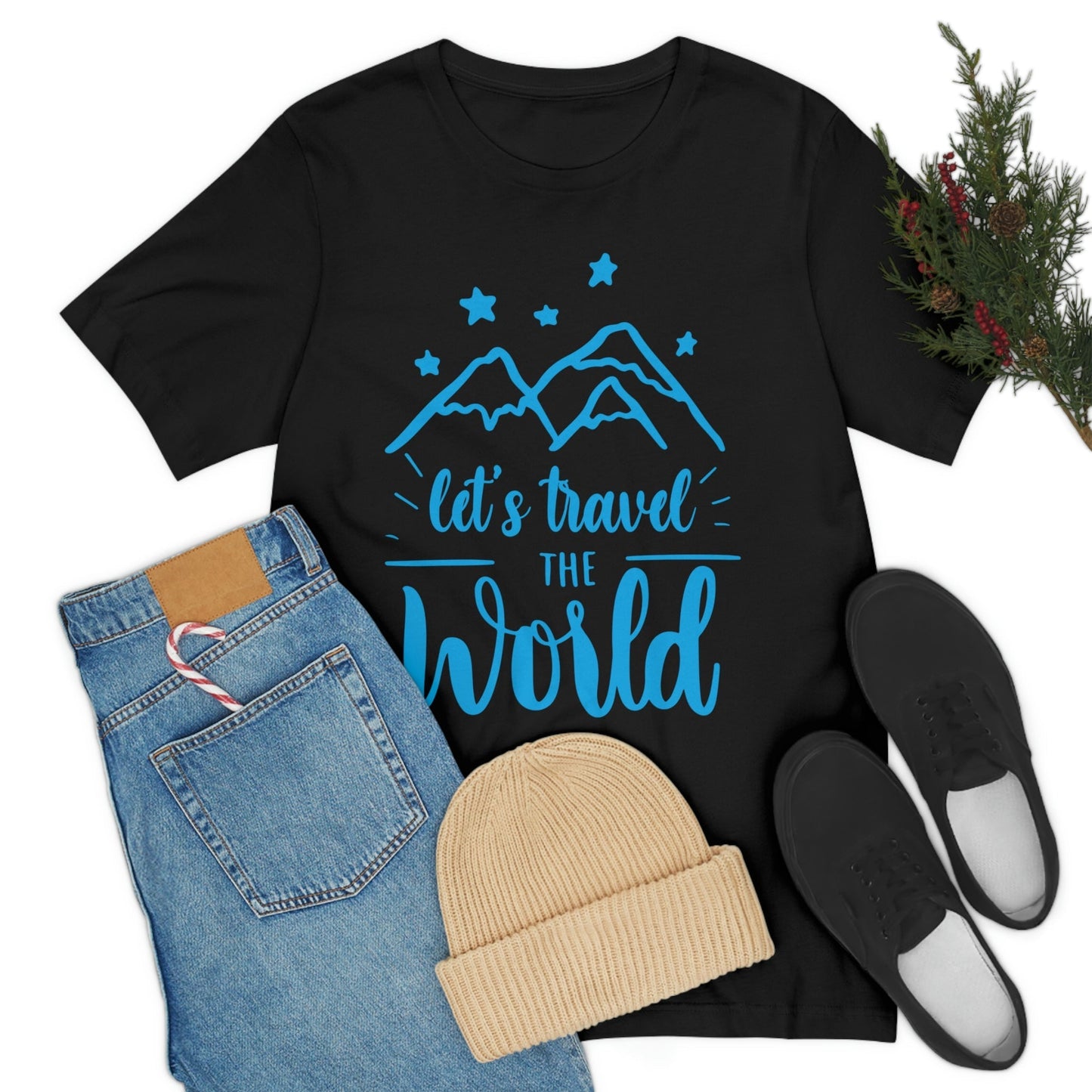 Let`s Travel the World Vacation Landscape Explore Unisex Jersey Short Sleeve T-Shirt Ichaku [Perfect Gifts Selection]