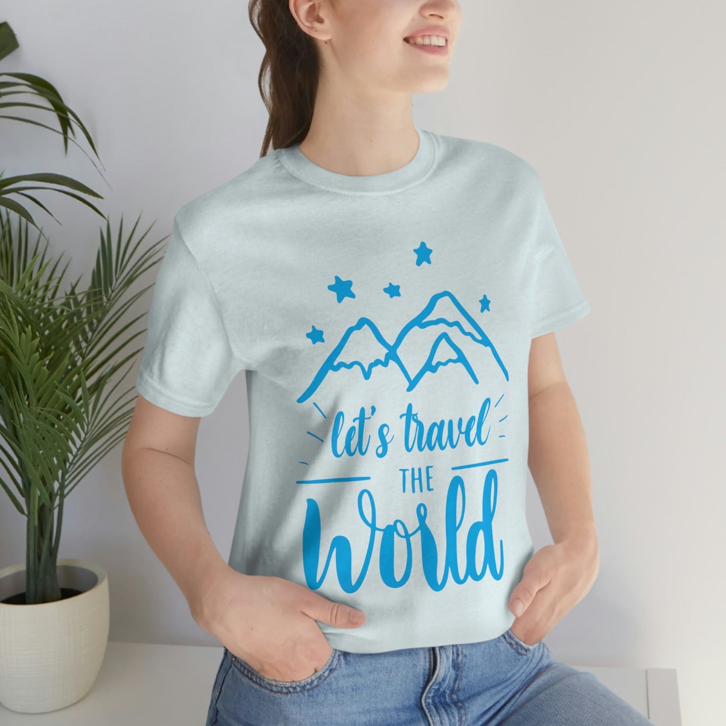 Let`s Travel the World Vacation Landscape Explore Unisex Jersey Short Sleeve T-Shirt Ichaku [Perfect Gifts Selection]