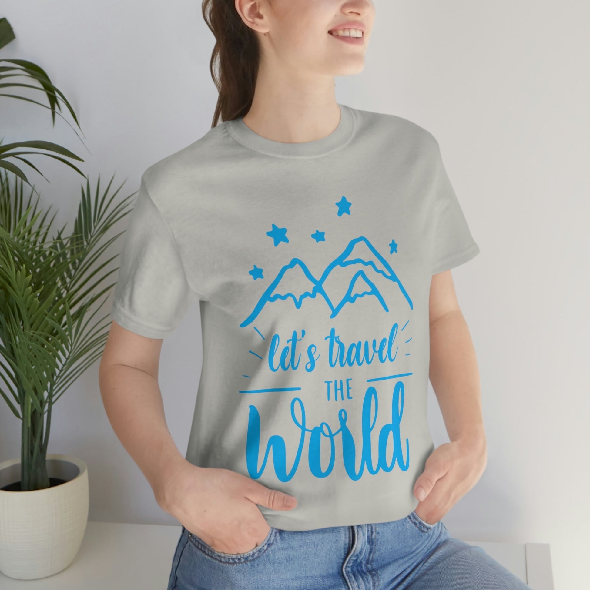 Let`s Travel the World Vacation Landscape Explore Unisex Jersey Short Sleeve T-Shirt Ichaku [Perfect Gifts Selection]