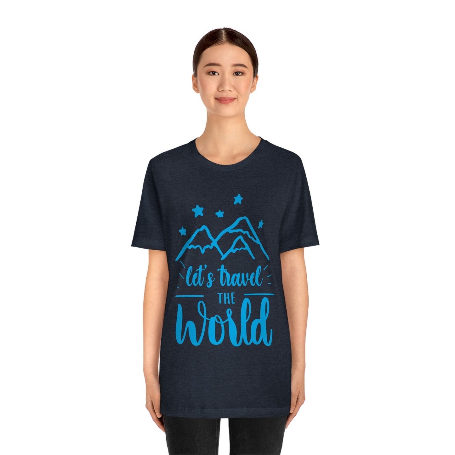 Let`s Travel the World Vacation Landscape Explore Unisex Jersey Short Sleeve T-Shirt Ichaku [Perfect Gifts Selection]