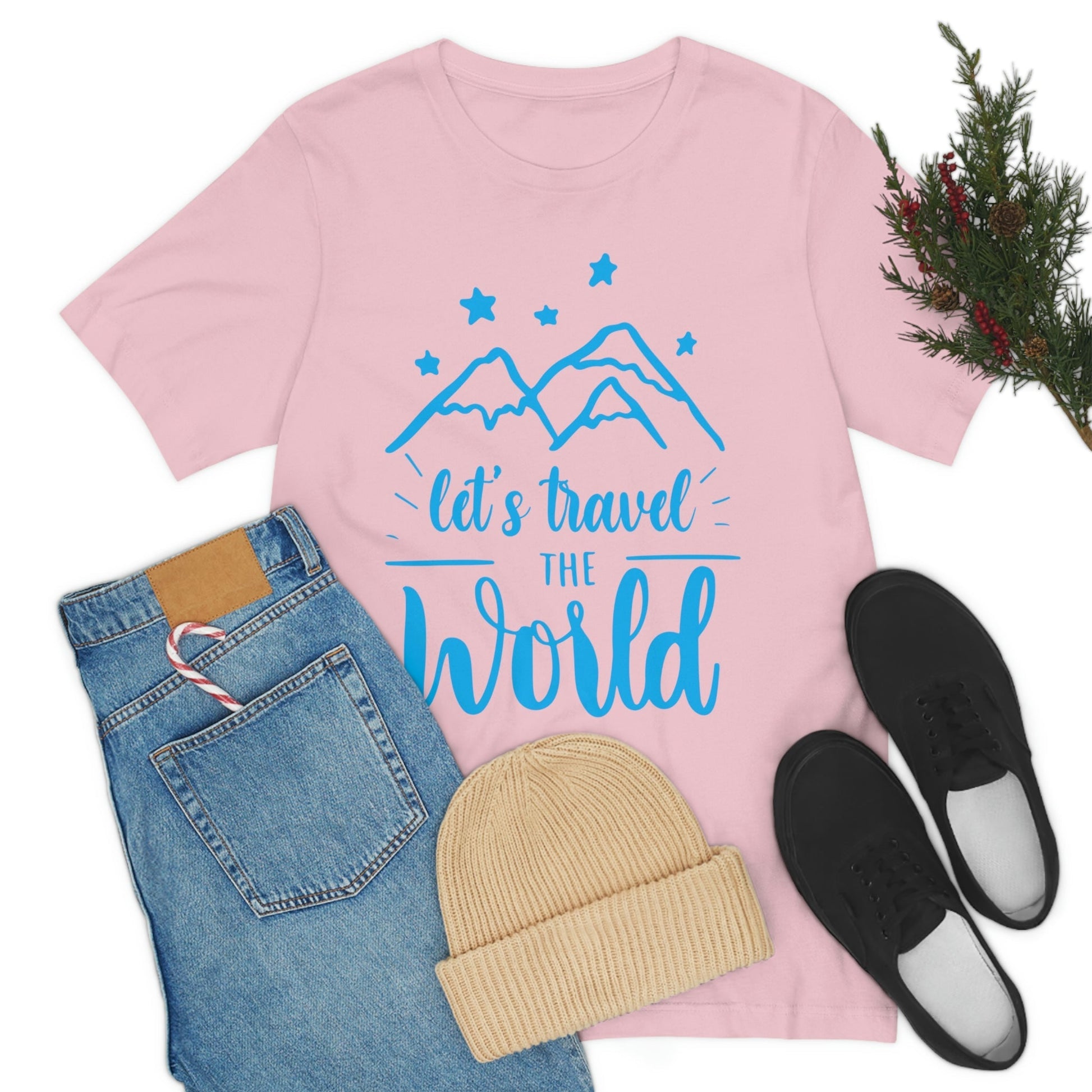 Let`s Travel the World Vacation Landscape Explore Unisex Jersey Short Sleeve T-Shirt Ichaku [Perfect Gifts Selection]