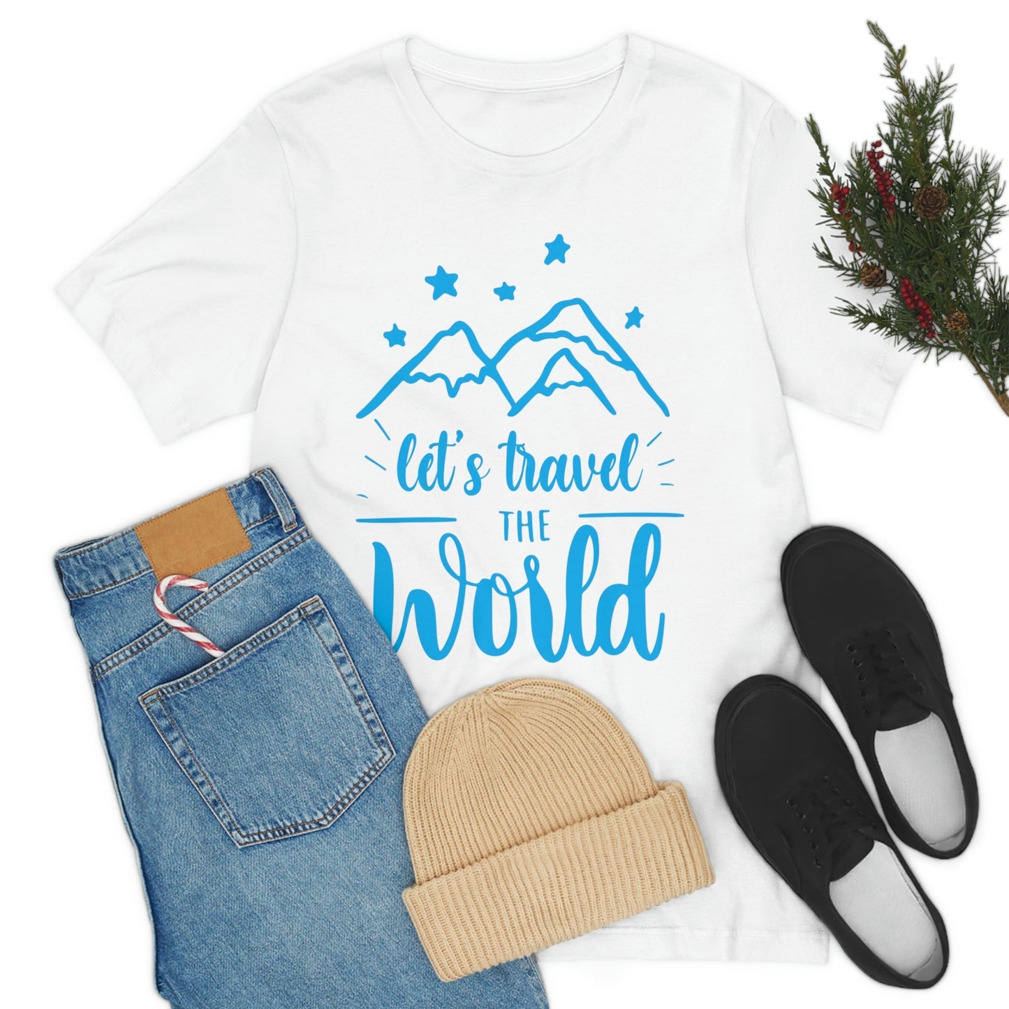 Let`s Travel the World Vacation Landscape Explore Unisex Jersey Short Sleeve T-Shirt Ichaku [Perfect Gifts Selection]