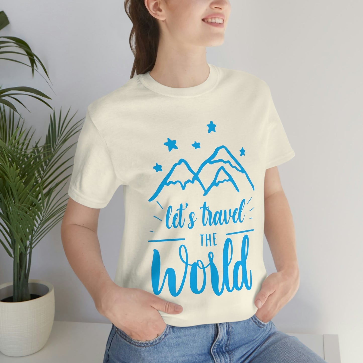 Let`s Travel the World Vacation Landscape Explore Unisex Jersey Short Sleeve T-Shirt Ichaku [Perfect Gifts Selection]