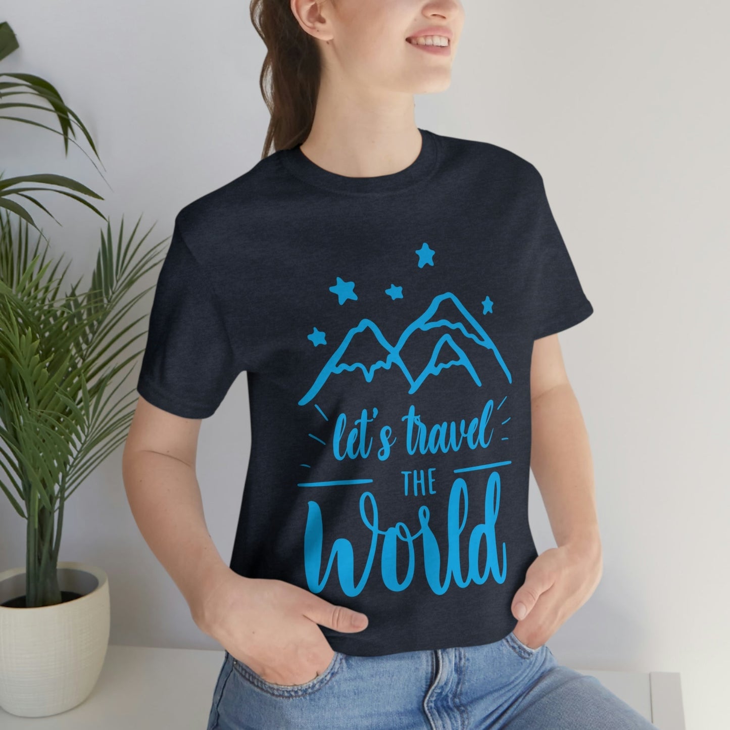 Let`s Travel the World Vacation Landscape Explore Unisex Jersey Short Sleeve T-Shirt Ichaku [Perfect Gifts Selection]