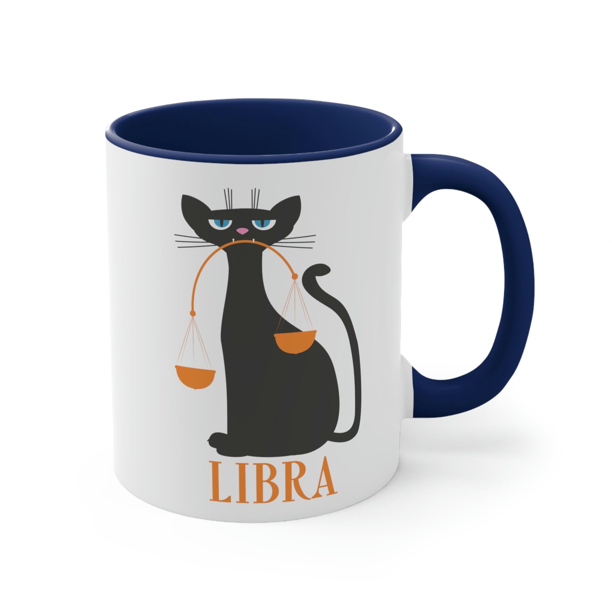 Libra Cat Zodiac Sign Classic Accent Coffee Mug 11oz Ichaku [Perfect Gifts Selection]