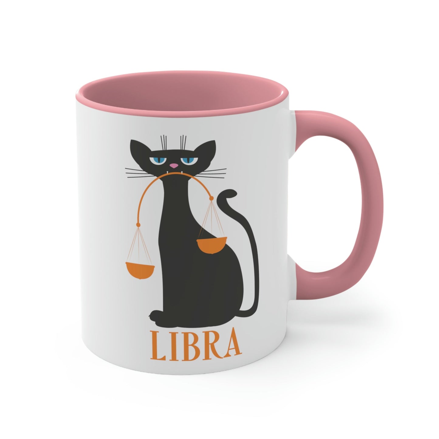 Libra Cat Zodiac Sign Classic Accent Coffee Mug 11oz Ichaku [Perfect Gifts Selection]