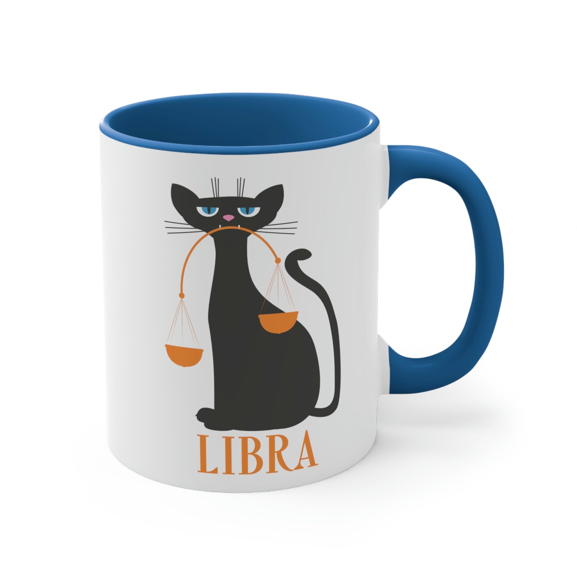 Libra Cat Zodiac Sign Classic Accent Coffee Mug 11oz Ichaku [Perfect Gifts Selection]