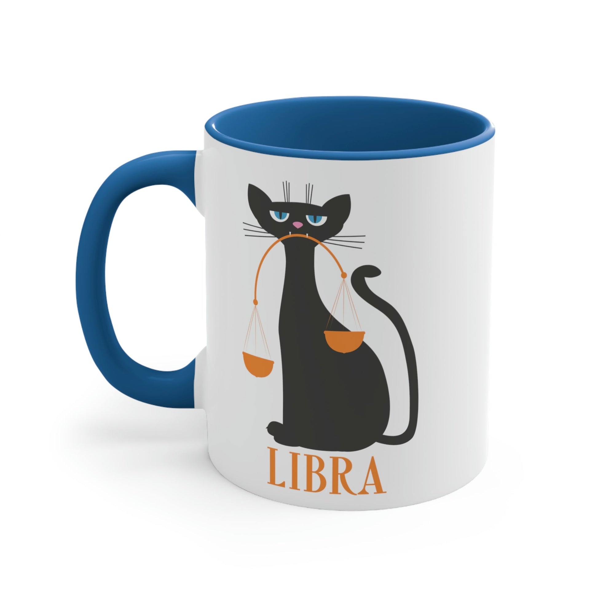 Libra Cat Zodiac Sign Classic Accent Coffee Mug 11oz Ichaku [Perfect Gifts Selection]