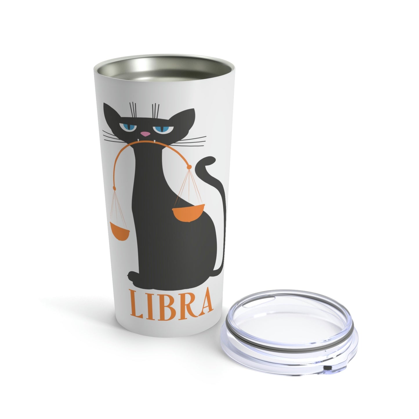 Libra Cat Zodiac Sign Stainless Steel Hot or Cold Vacuum Tumbler 20oz Ichaku [Perfect Gifts Selection]