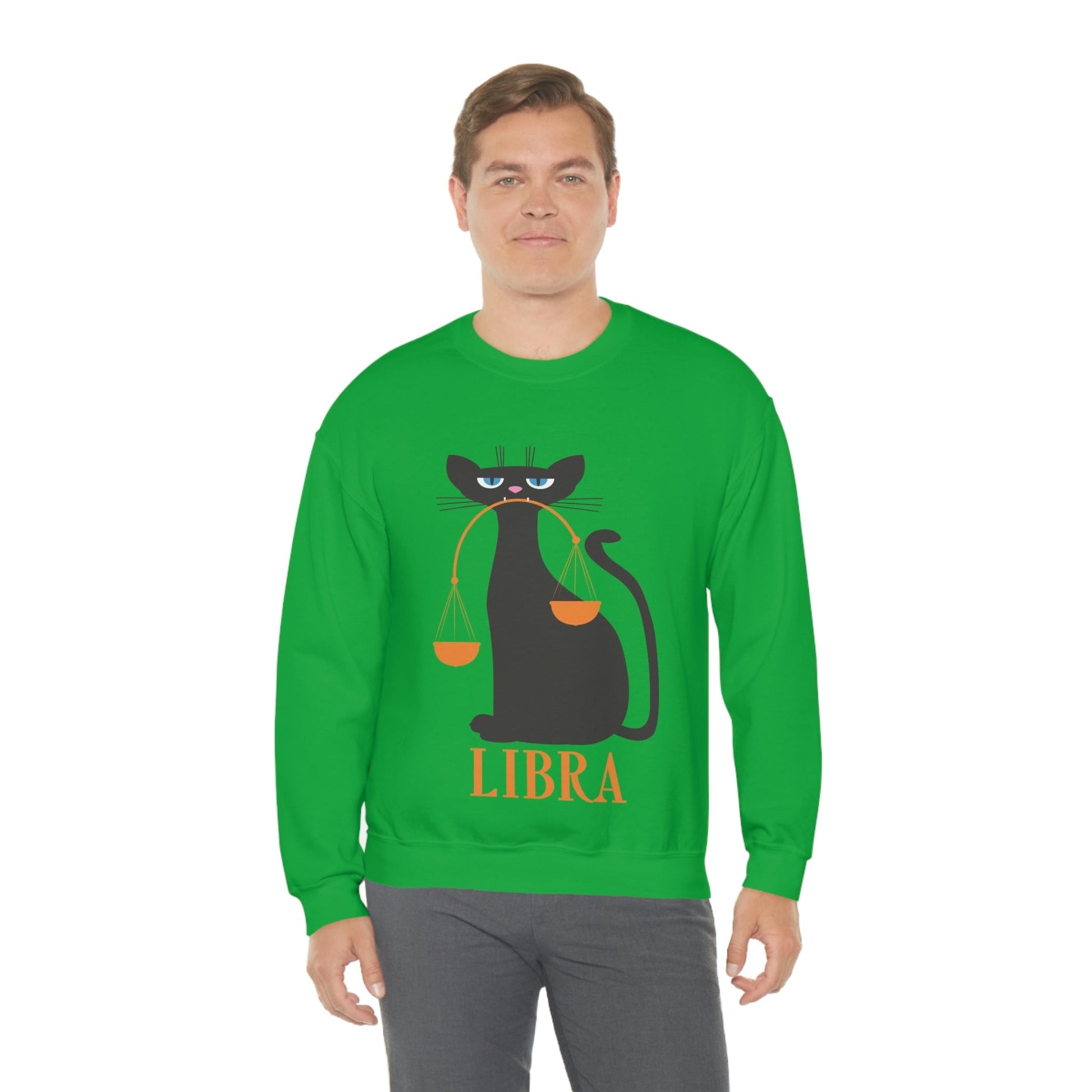 Libra Cat Zodiac Sign Unisex Heavy Blend™ Crewneck Sweatshirt Ichaku [Perfect Gifts Selection]