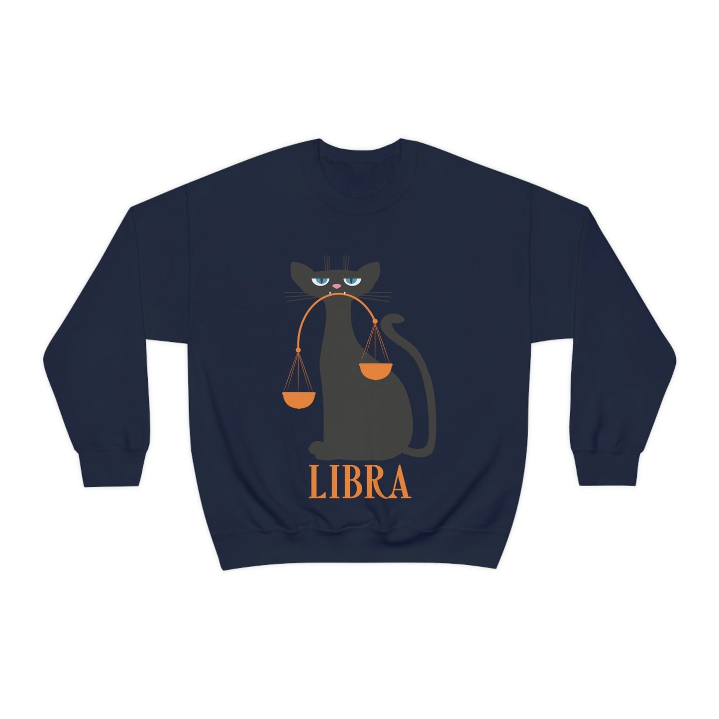 Libra Cat Zodiac Sign Unisex Heavy Blend™ Crewneck Sweatshirt Ichaku [Perfect Gifts Selection]