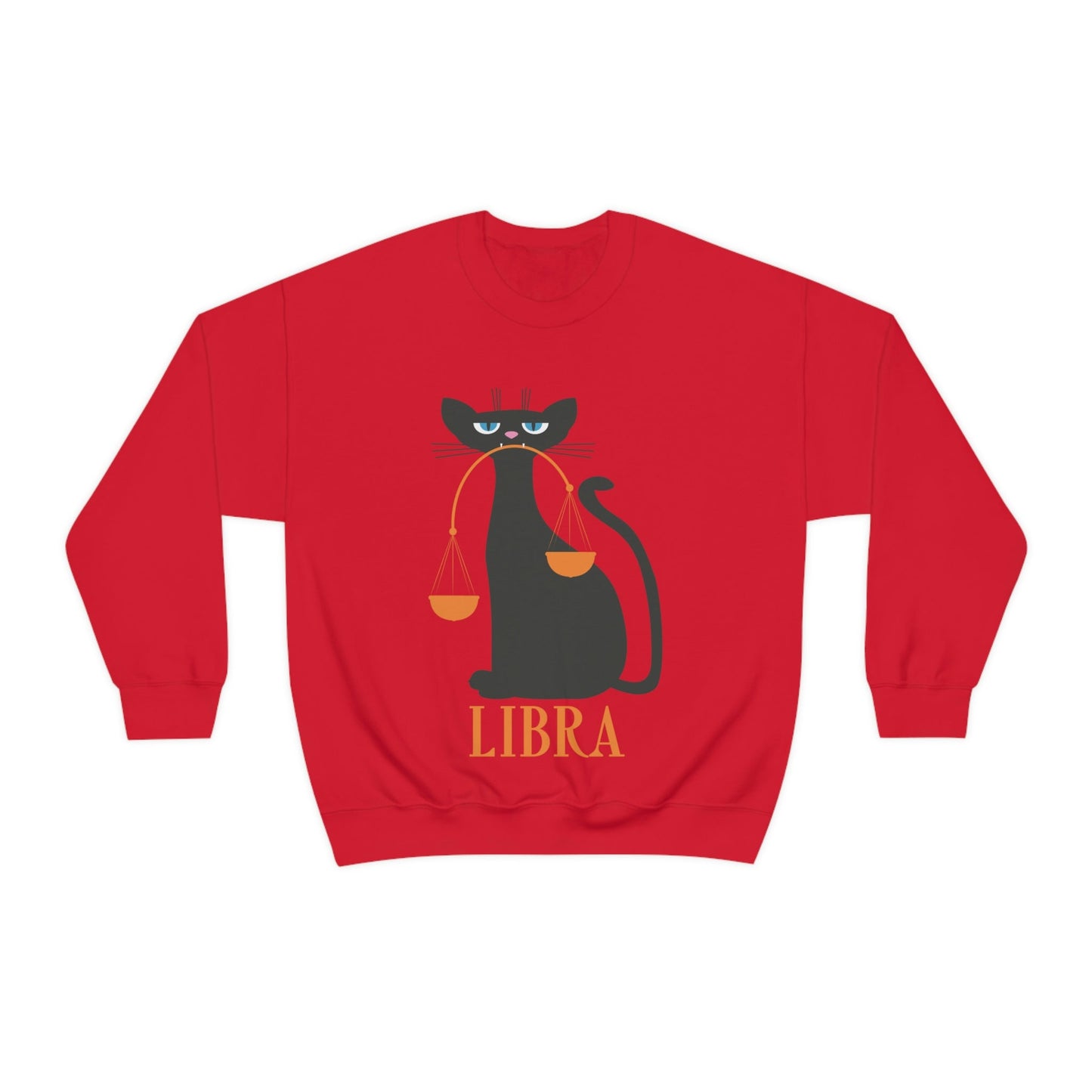 Libra Cat Zodiac Sign Unisex Heavy Blend™ Crewneck Sweatshirt Ichaku [Perfect Gifts Selection]