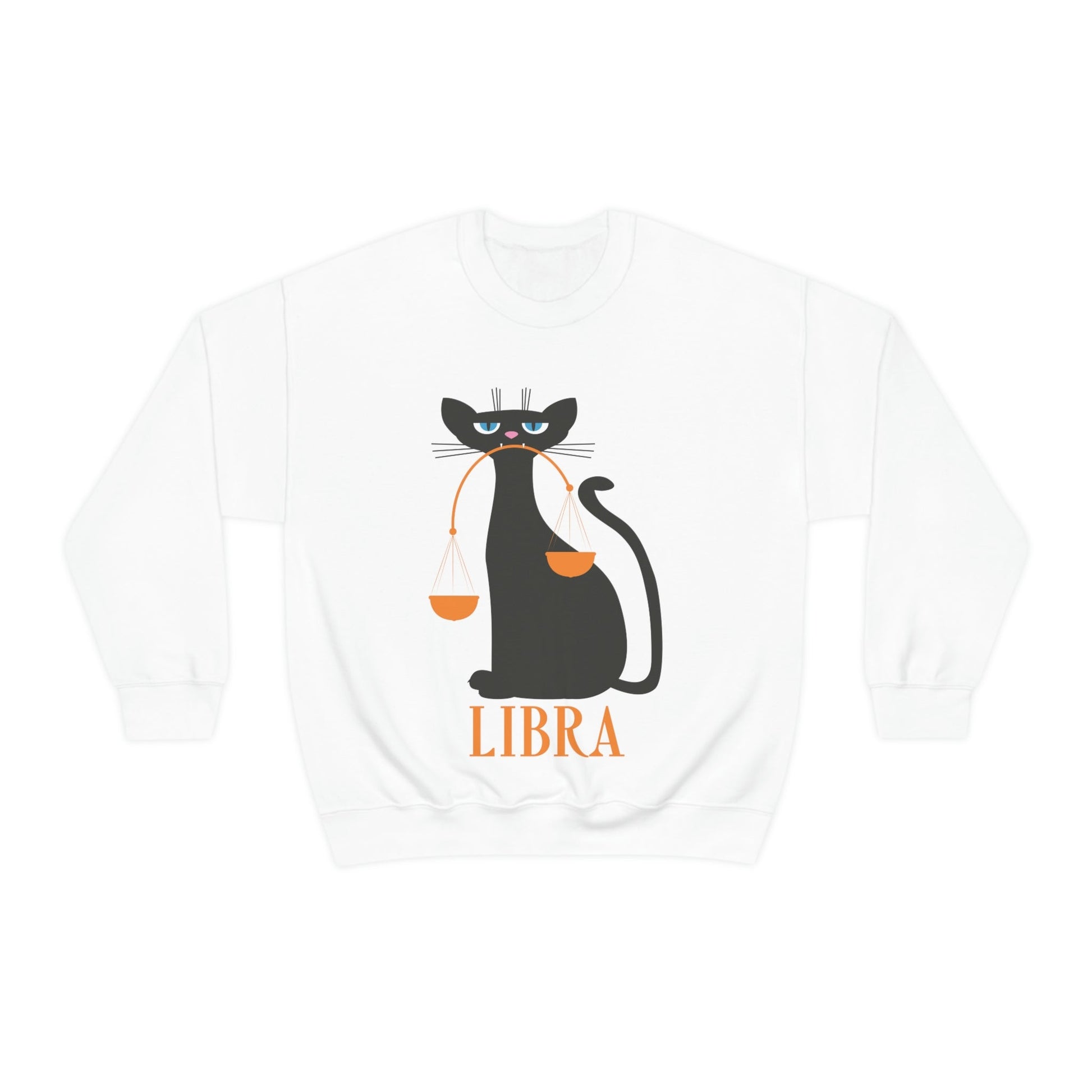 Libra Cat Zodiac Sign Unisex Heavy Blend™ Crewneck Sweatshirt Ichaku [Perfect Gifts Selection]