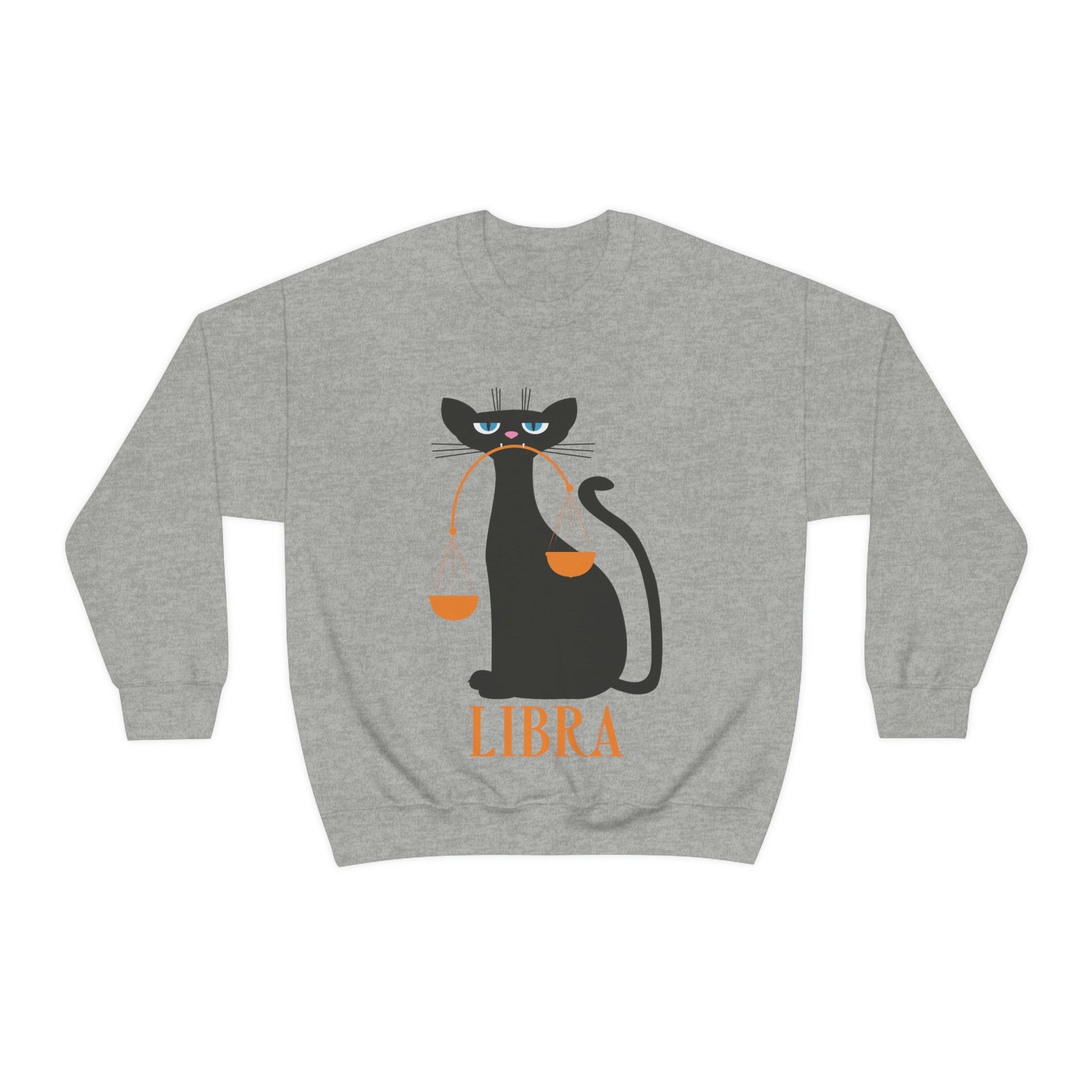 Libra Cat Zodiac Sign Unisex Heavy Blend™ Crewneck Sweatshirt Ichaku [Perfect Gifts Selection]