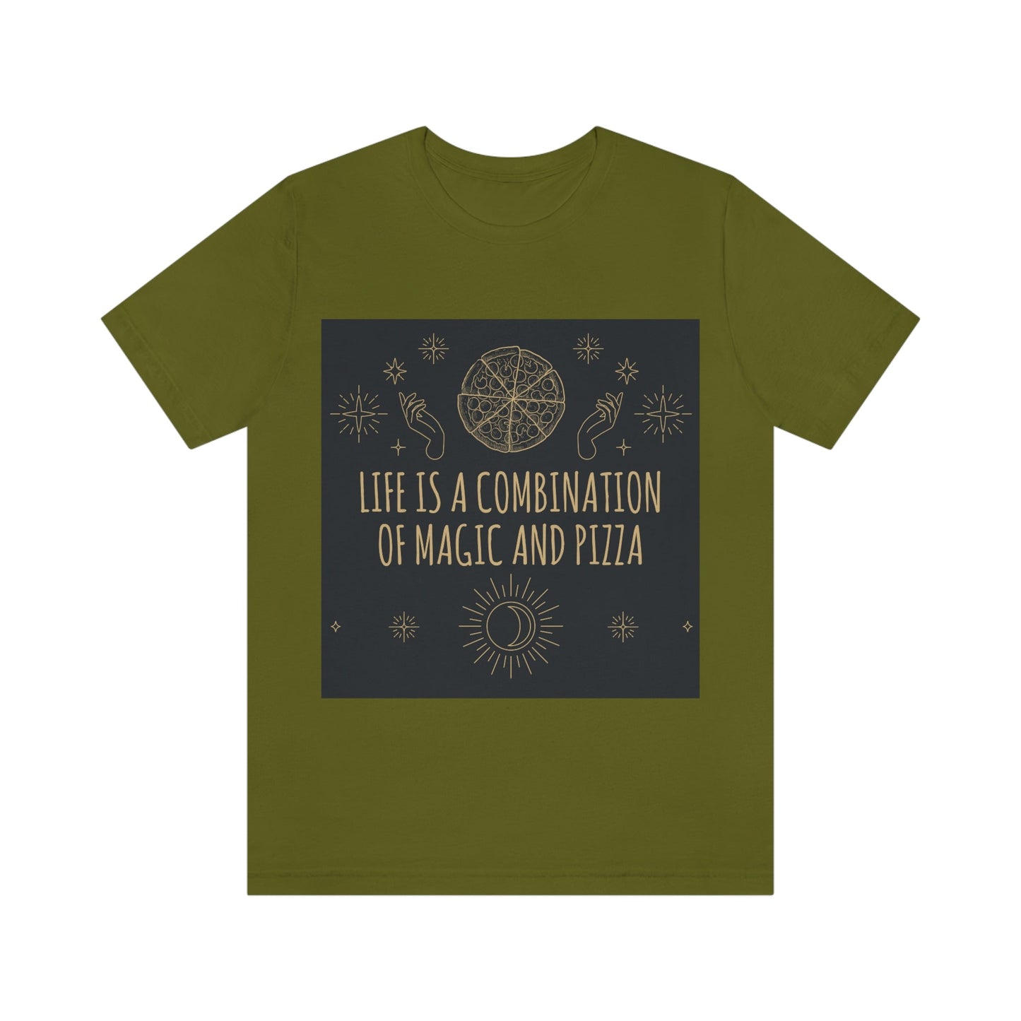 Life Is A Combination Of Magic And Pizza Love Funny Quotes Unisex Jersey Short Sleeve T-Shirt Ichaku [Perfect Gifts Selection]