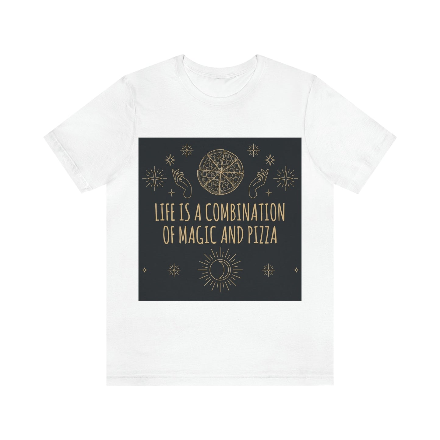 Life Is A Combination Of Magic And Pizza Love Funny Quotes Unisex Jersey Short Sleeve T-Shirt Ichaku [Perfect Gifts Selection]