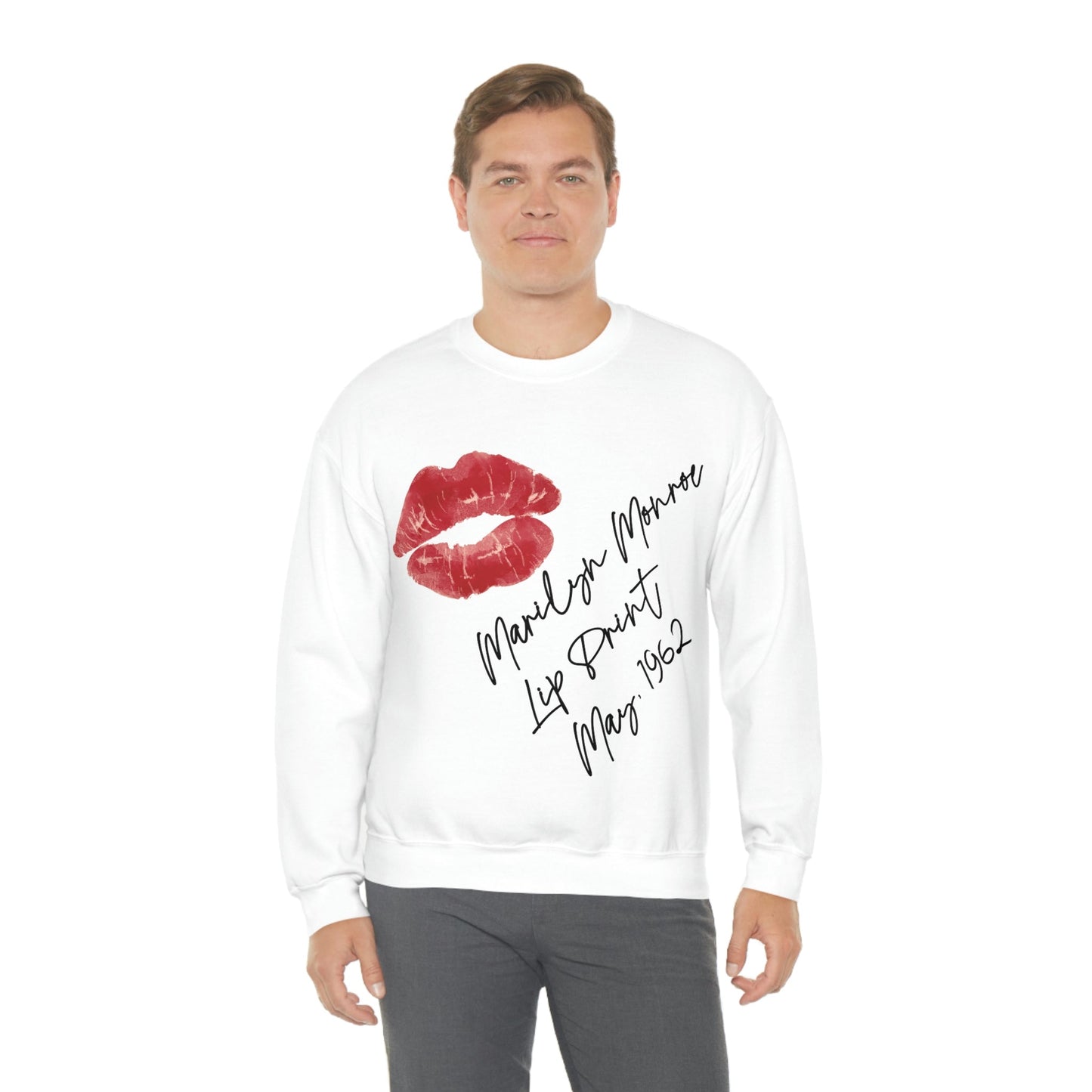 Lip Retro Print Hollywood Classic Unisex Heavy Blend™ Crewneck Sweatshirt Ichaku [Perfect Gifts Selection]