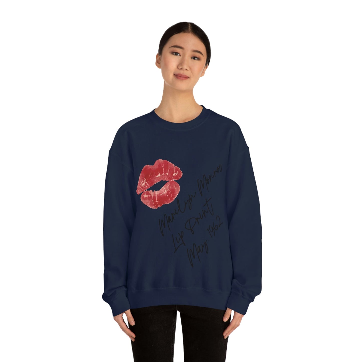 Lip Retro Print Hollywood Classic Unisex Heavy Blend™ Crewneck Sweatshirt Ichaku [Perfect Gifts Selection]