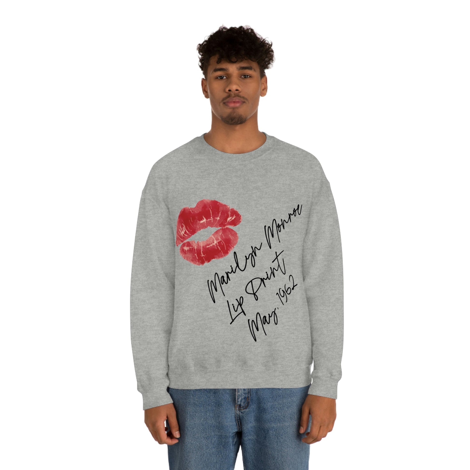 Lip Retro Print Hollywood Classic Unisex Heavy Blend™ Crewneck Sweatshirt Ichaku [Perfect Gifts Selection]