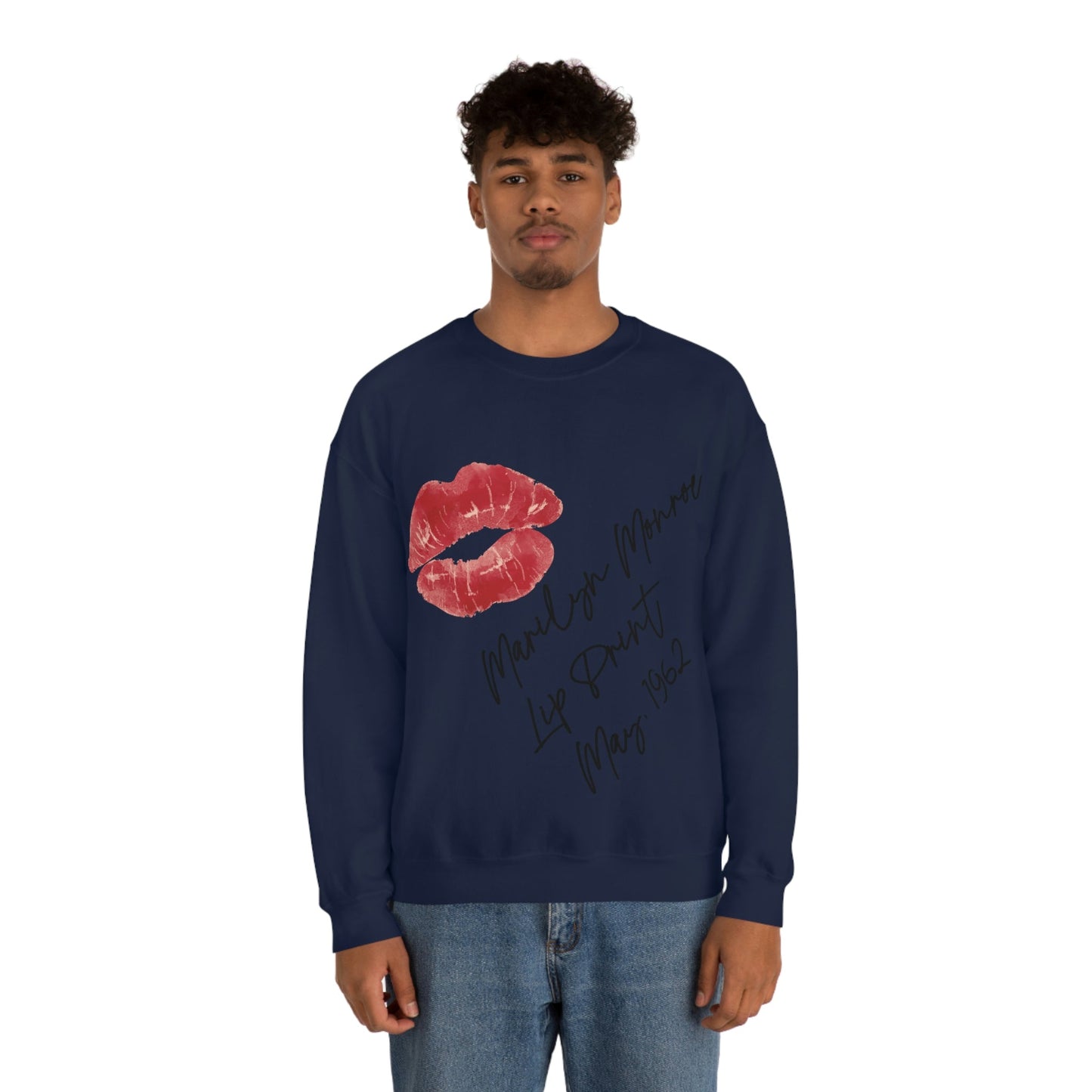 Lip Retro Print Hollywood Classic Unisex Heavy Blend™ Crewneck Sweatshirt Ichaku [Perfect Gifts Selection]