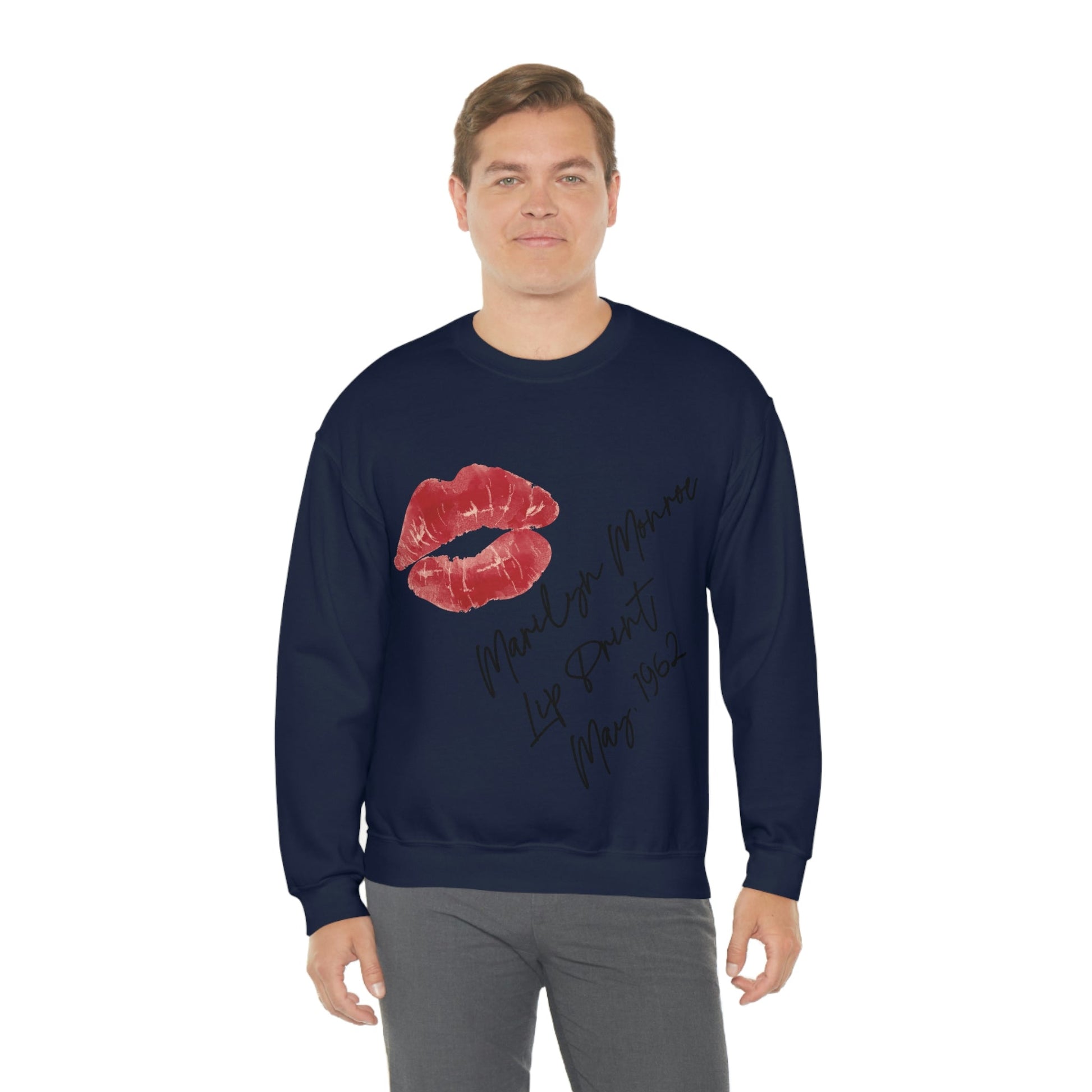 Lip Retro Print Hollywood Classic Unisex Heavy Blend™ Crewneck Sweatshirt Ichaku [Perfect Gifts Selection]