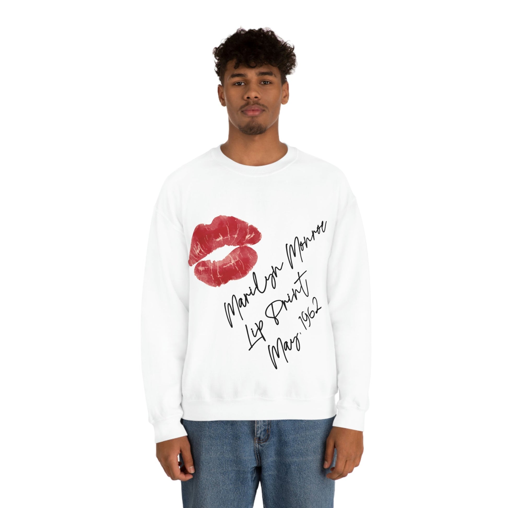 Lip Retro Print Hollywood Classic Unisex Heavy Blend™ Crewneck Sweatshirt Ichaku [Perfect Gifts Selection]