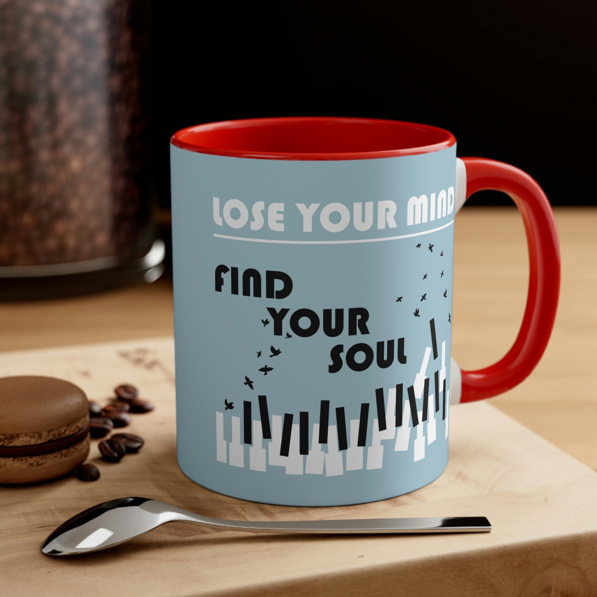 Lose Your Mind Find your Soul Flying birds Piano Keys Music Art Classic Accent Coffee Mug 11oz Ichaku [Perfect Gifts Selection]