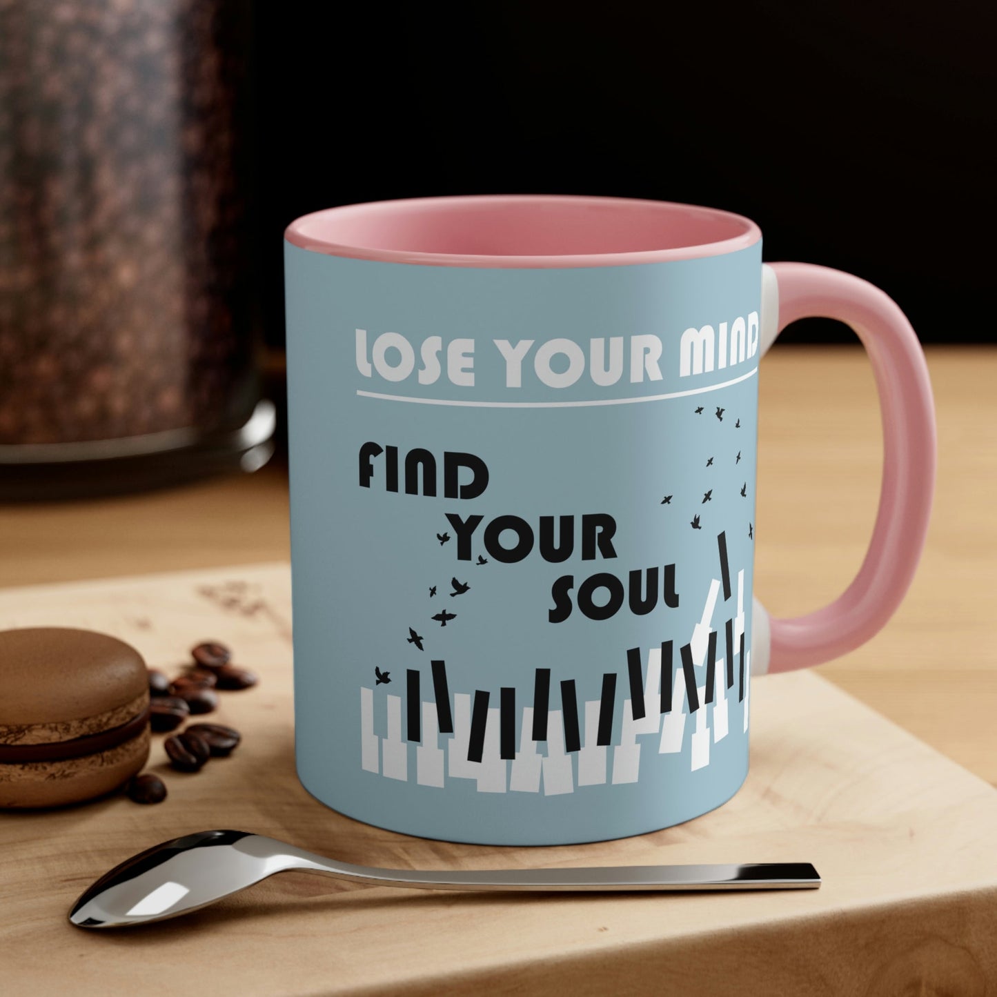 Lose Your Mind Find your Soul Flying birds Piano Keys Music Art Classic Accent Coffee Mug 11oz Ichaku [Perfect Gifts Selection]