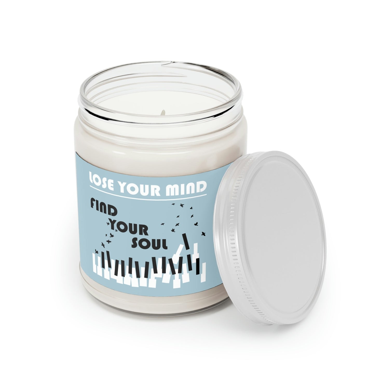 Lose Your Mind Find your Soul Flying birds Piano Keys Music Art Scented Candle Up to 60hSoy Wax 9oz Ichaku [Perfect Gifts Selection]