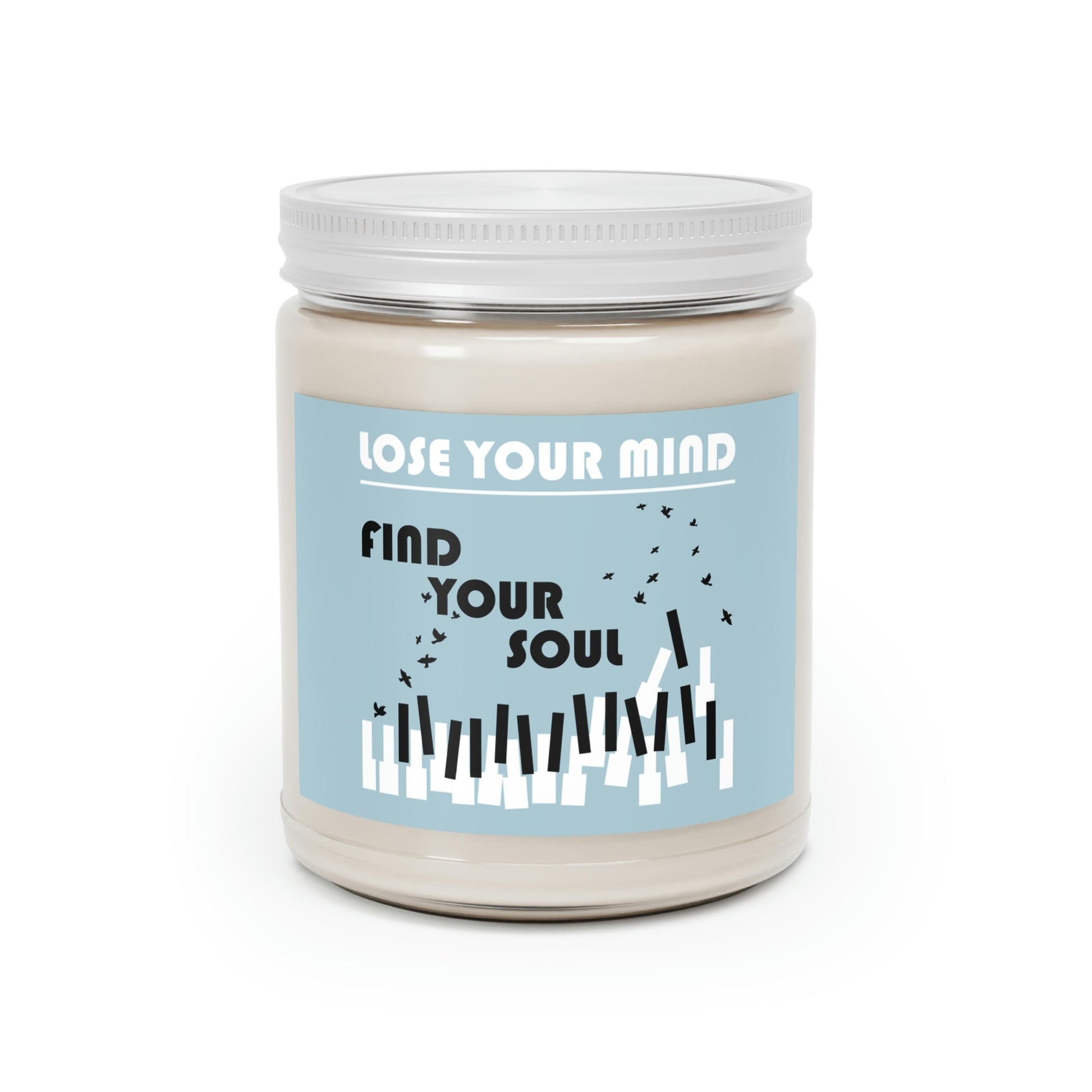 Lose Your Mind Find your Soul Flying birds Piano Keys Music Art Scented Candle Up to 60hSoy Wax 9oz Ichaku [Perfect Gifts Selection]