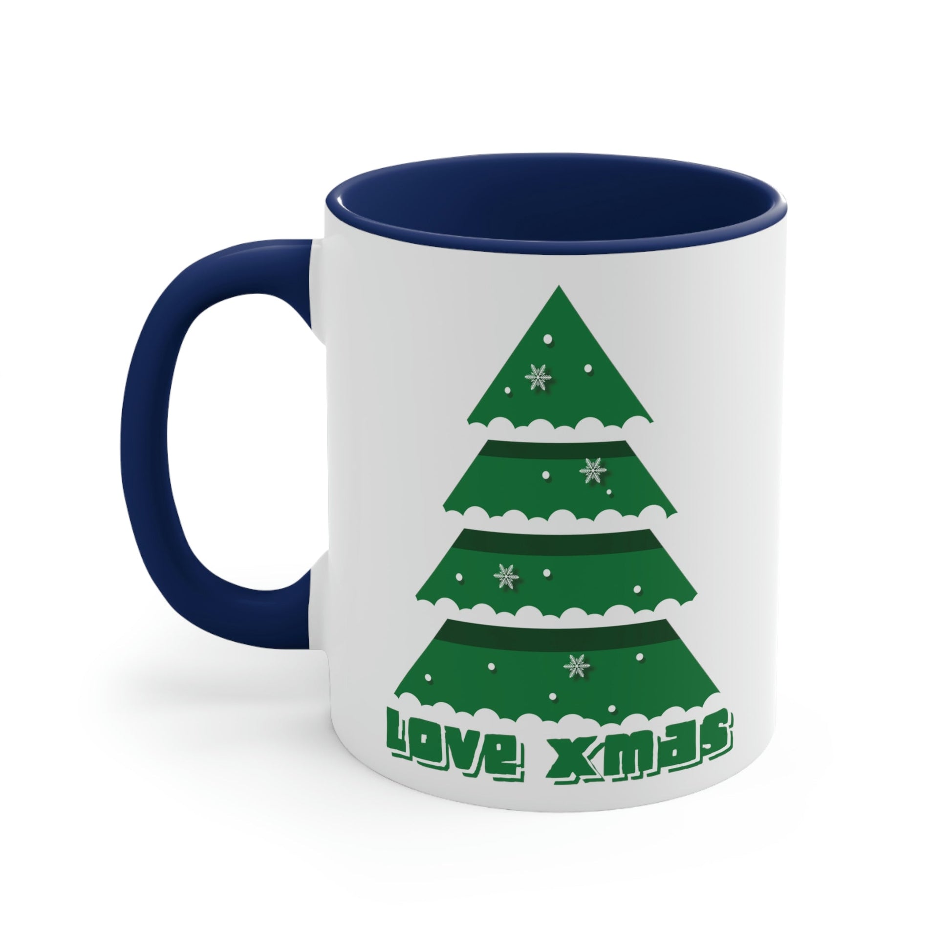 Love Christmas Happy Holidays Minimal Art Classic Accent Coffee Mug 11oz Ichaku [Perfect Gifts Selection]