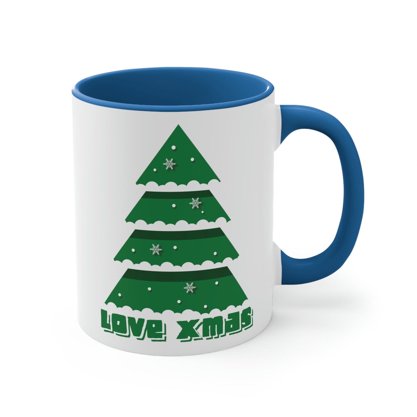 Love Christmas Happy Holidays Minimal Art Classic Accent Coffee Mug 11oz Ichaku [Perfect Gifts Selection]