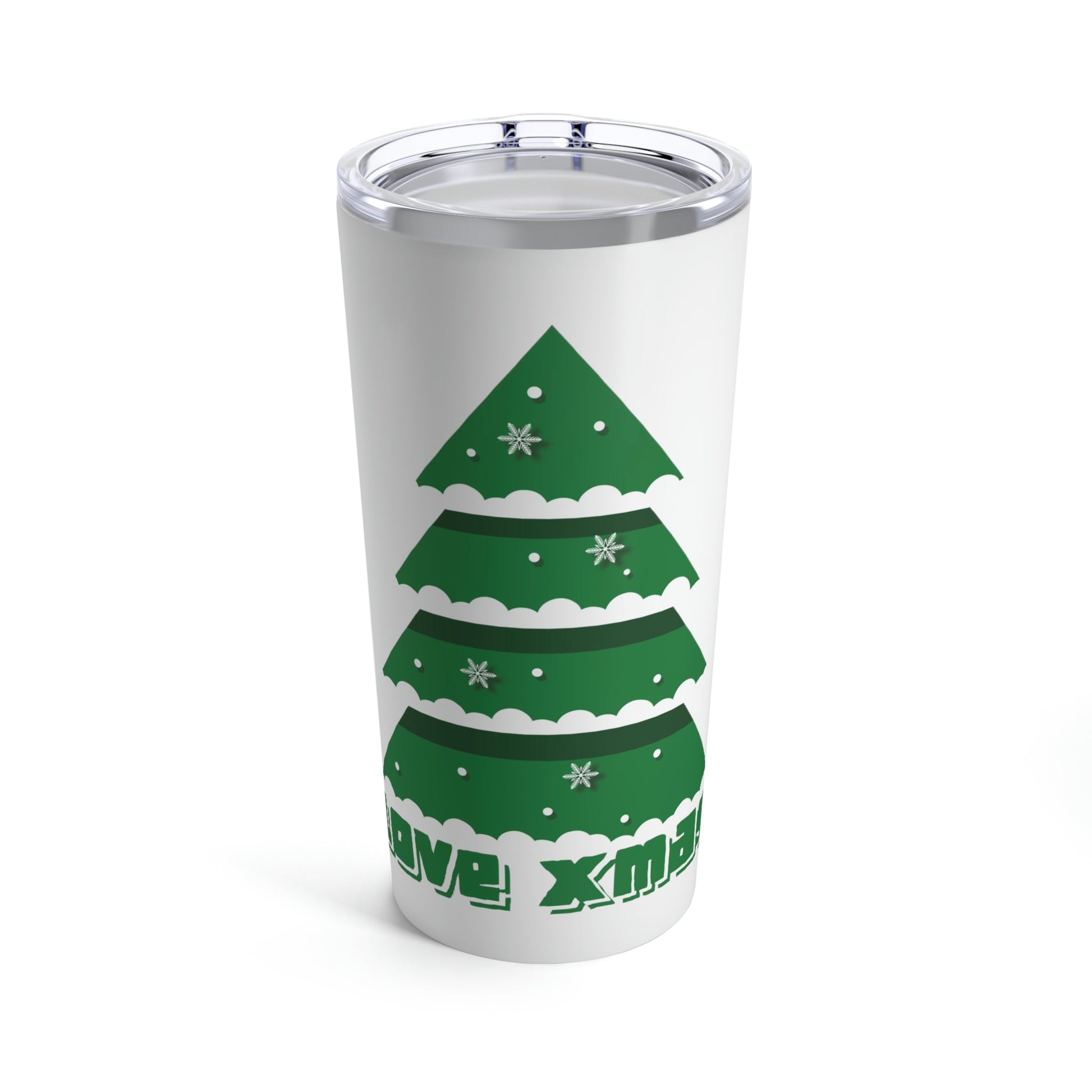 Love Christmas Happy Holidays Minimal Art Stainless Steel Hot or Cold Vacuum Tumbler 20oz Ichaku [Perfect Gifts Selection]