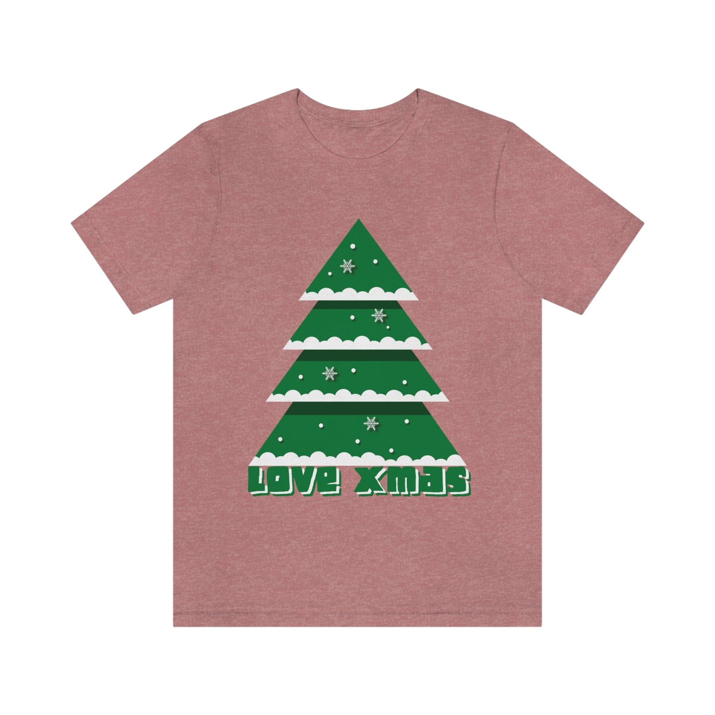 Love Christmas Happy Holidays Minimal Art Unisex Jersey Short Sleeve T-Shirt Ichaku [Perfect Gifts Selection]