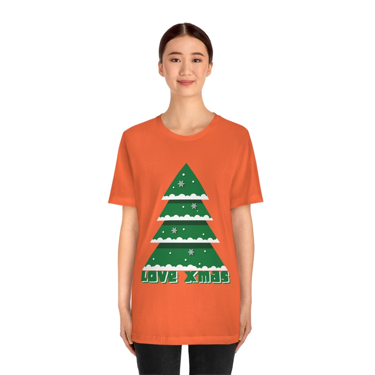 Love Christmas Happy Holidays Minimal Art Unisex Jersey Short Sleeve T-Shirt Ichaku [Perfect Gifts Selection]