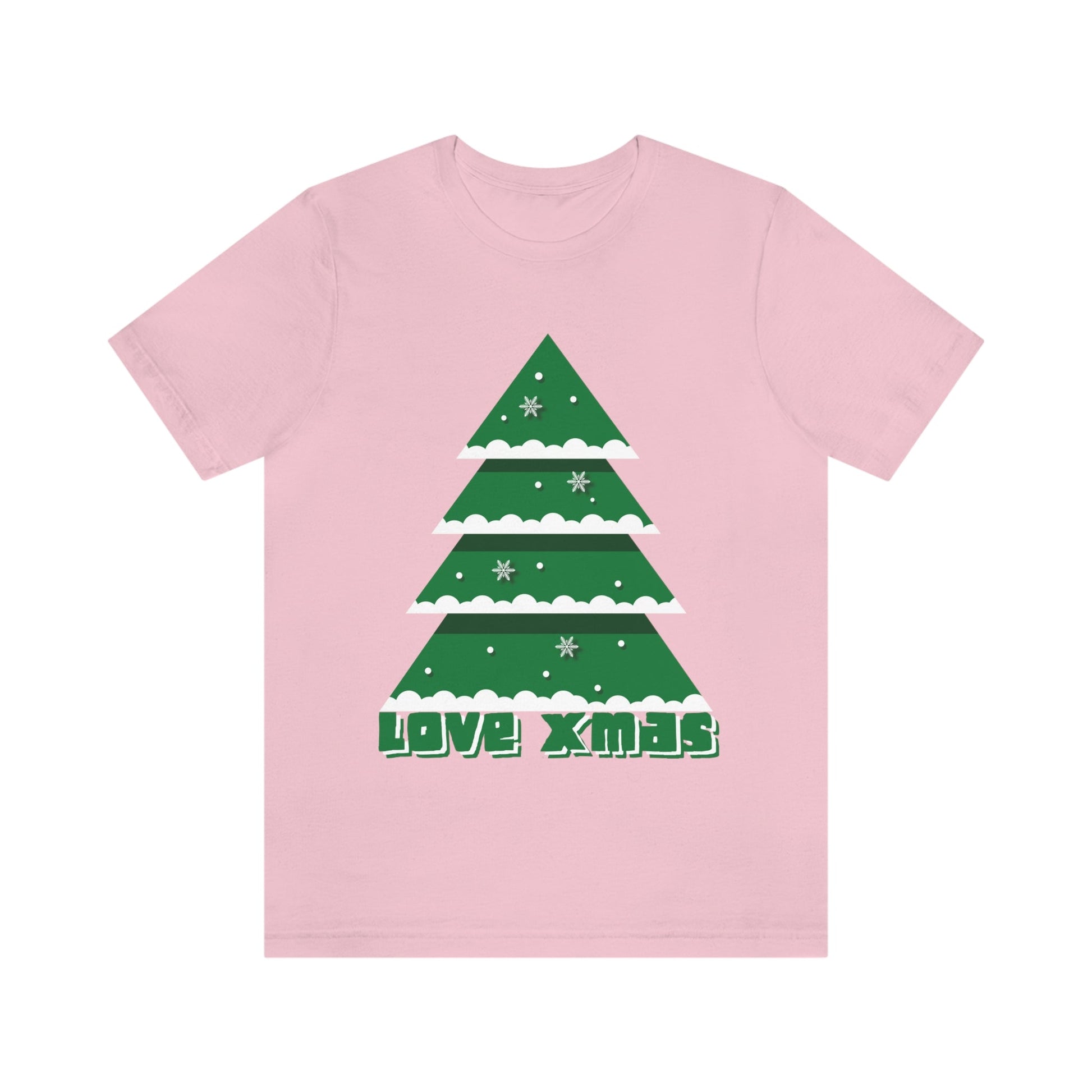 Love Christmas Happy Holidays Minimal Art Unisex Jersey Short Sleeve T-Shirt Ichaku [Perfect Gifts Selection]