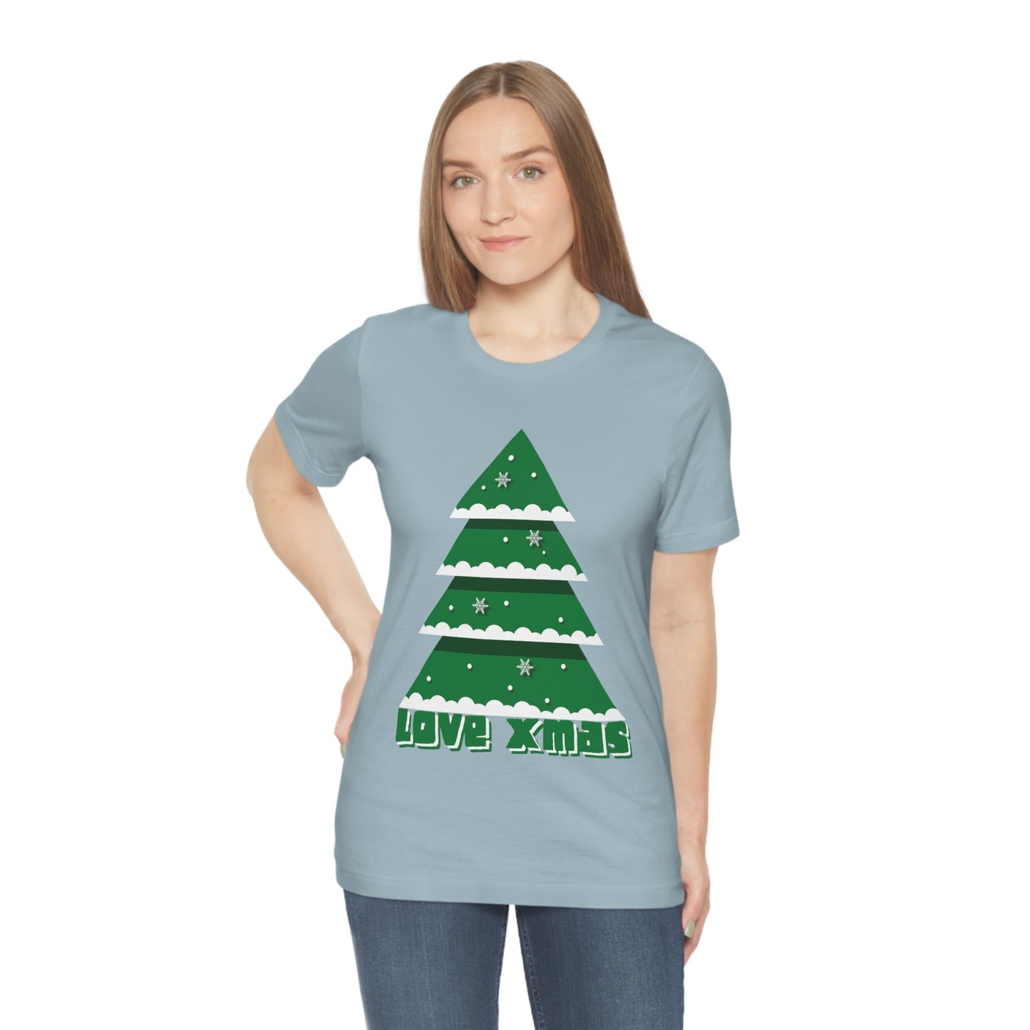 Love Christmas Happy Holidays Minimal Art Unisex Jersey Short Sleeve T-Shirt Ichaku [Perfect Gifts Selection]