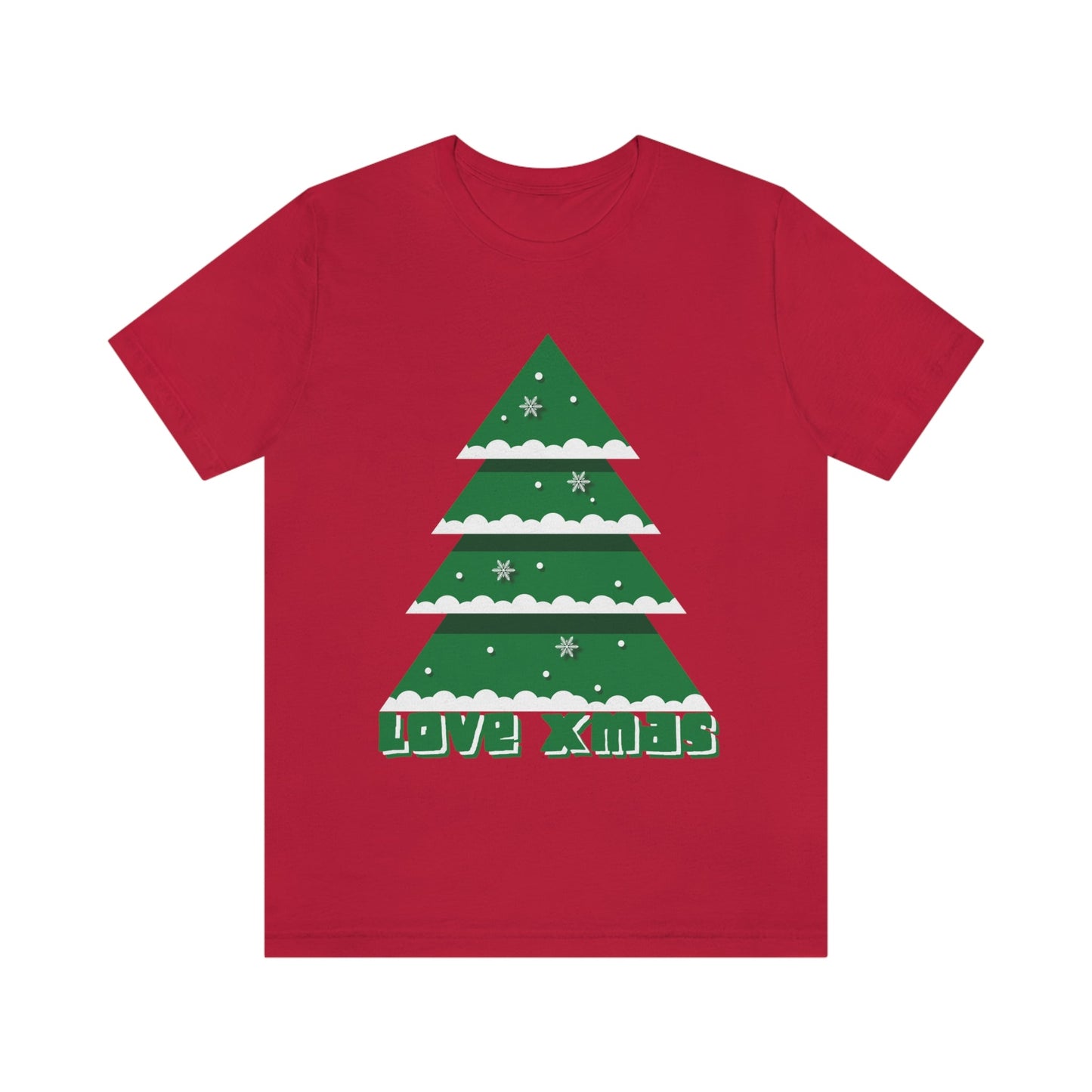 Love Christmas Happy Holidays Minimal Art Unisex Jersey Short Sleeve T-Shirt Ichaku [Perfect Gifts Selection]