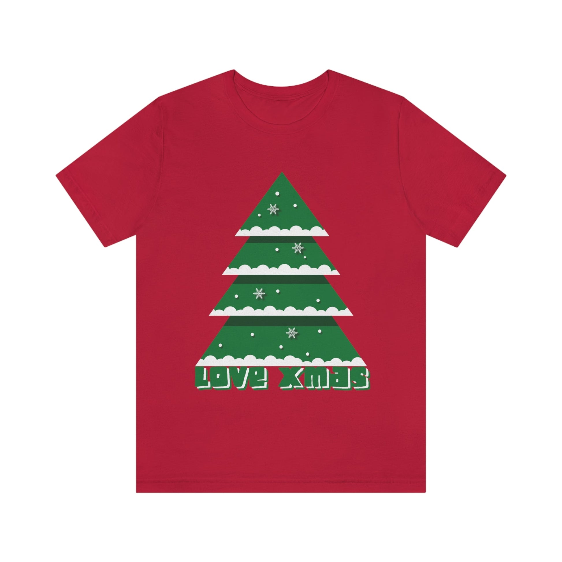 Love Christmas Happy Holidays Minimal Art Unisex Jersey Short Sleeve T-Shirt Ichaku [Perfect Gifts Selection]