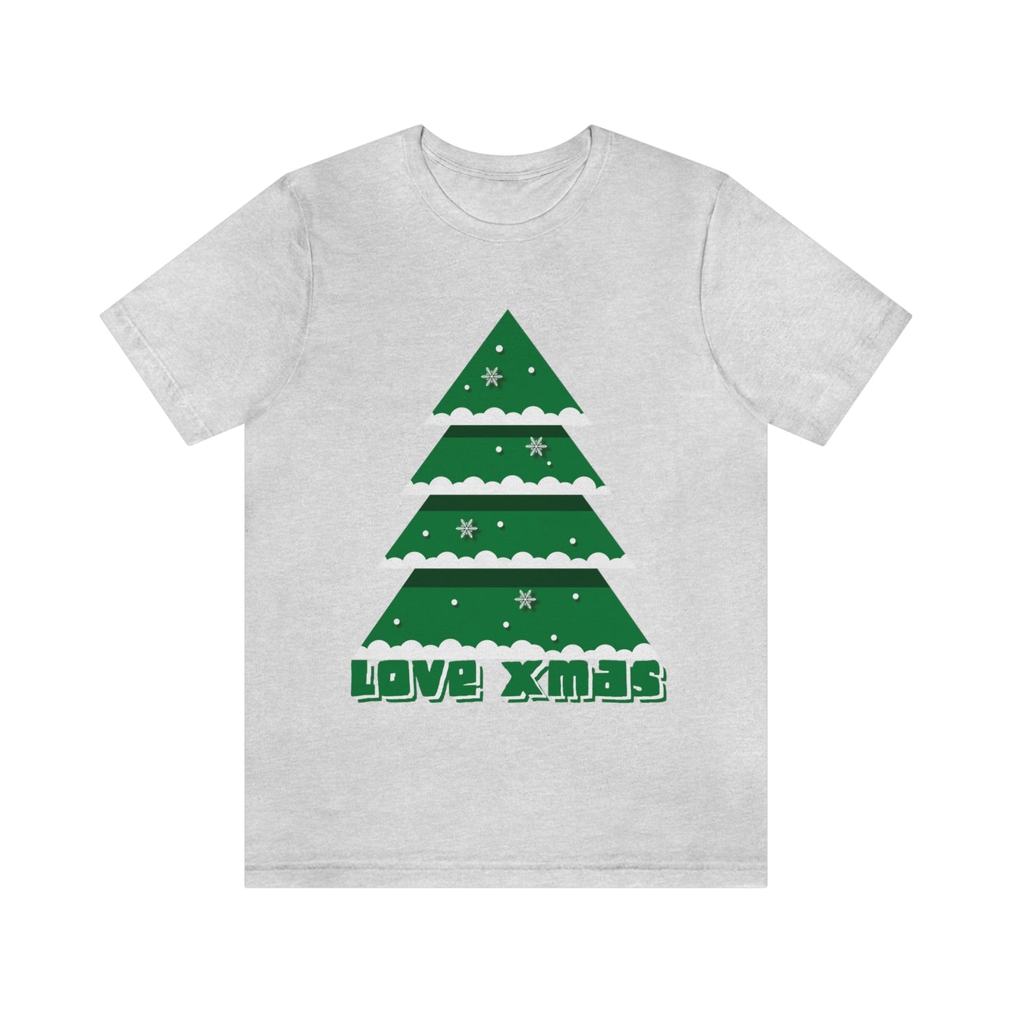 Love Christmas Happy Holidays Minimal Art Unisex Jersey Short Sleeve T-Shirt Ichaku [Perfect Gifts Selection]