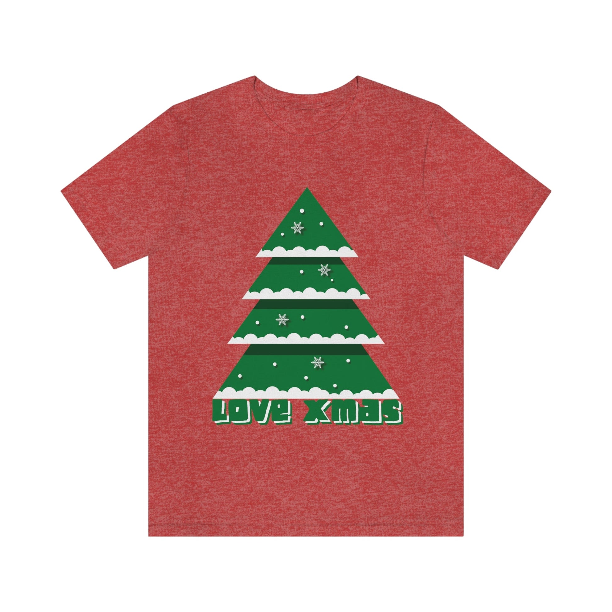 Love Christmas Happy Holidays Minimal Art Unisex Jersey Short Sleeve T-Shirt Ichaku [Perfect Gifts Selection]