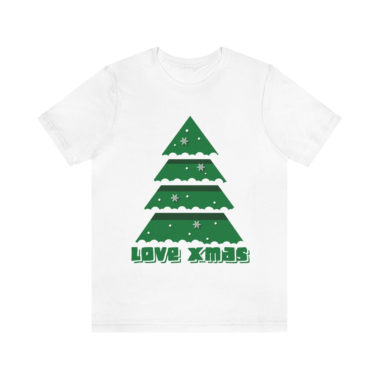 Love Christmas Happy Holidays Minimal Art Unisex Jersey Short Sleeve T-Shirt Ichaku [Perfect Gifts Selection]