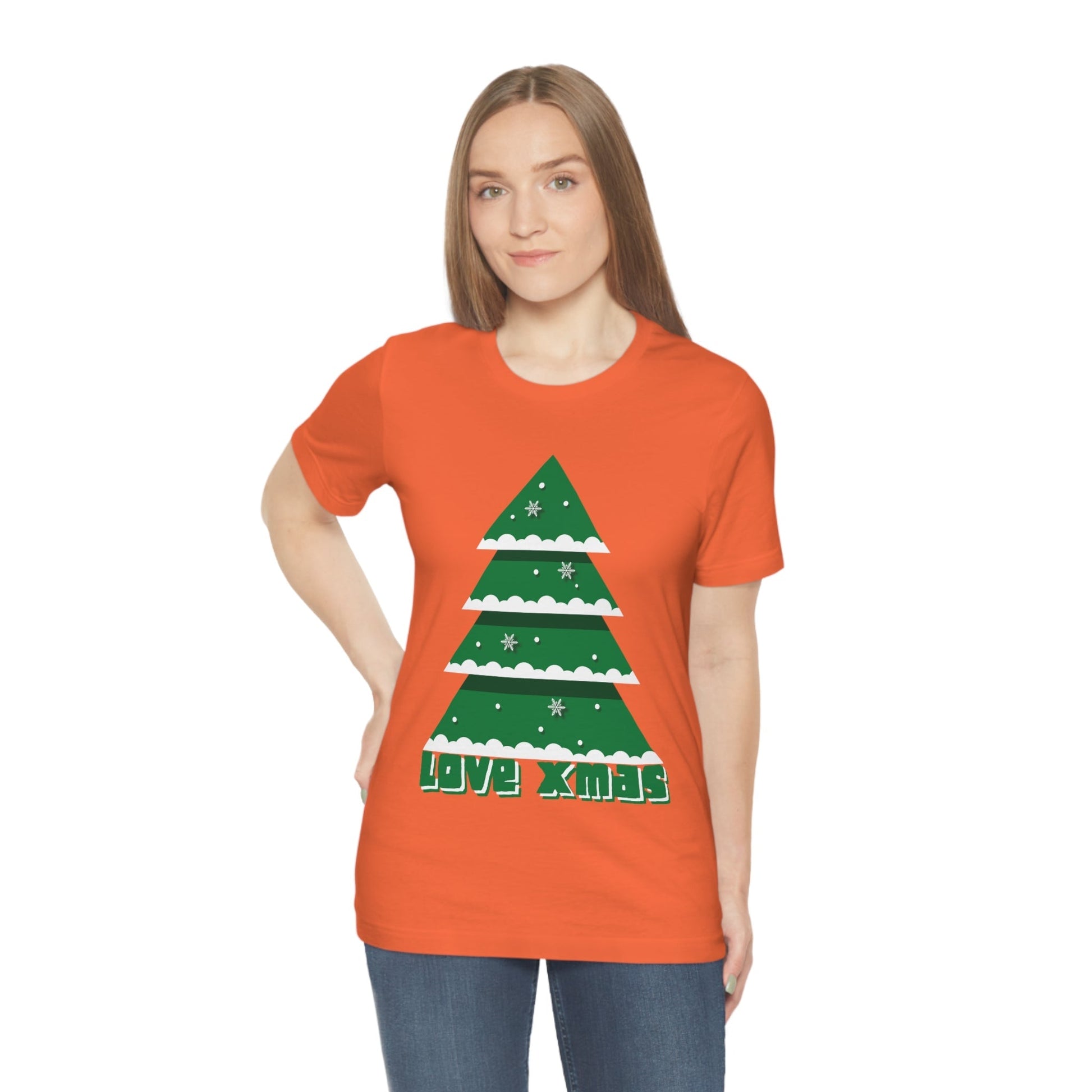 Love Christmas Happy Holidays Minimal Art Unisex Jersey Short Sleeve T-Shirt Ichaku [Perfect Gifts Selection]