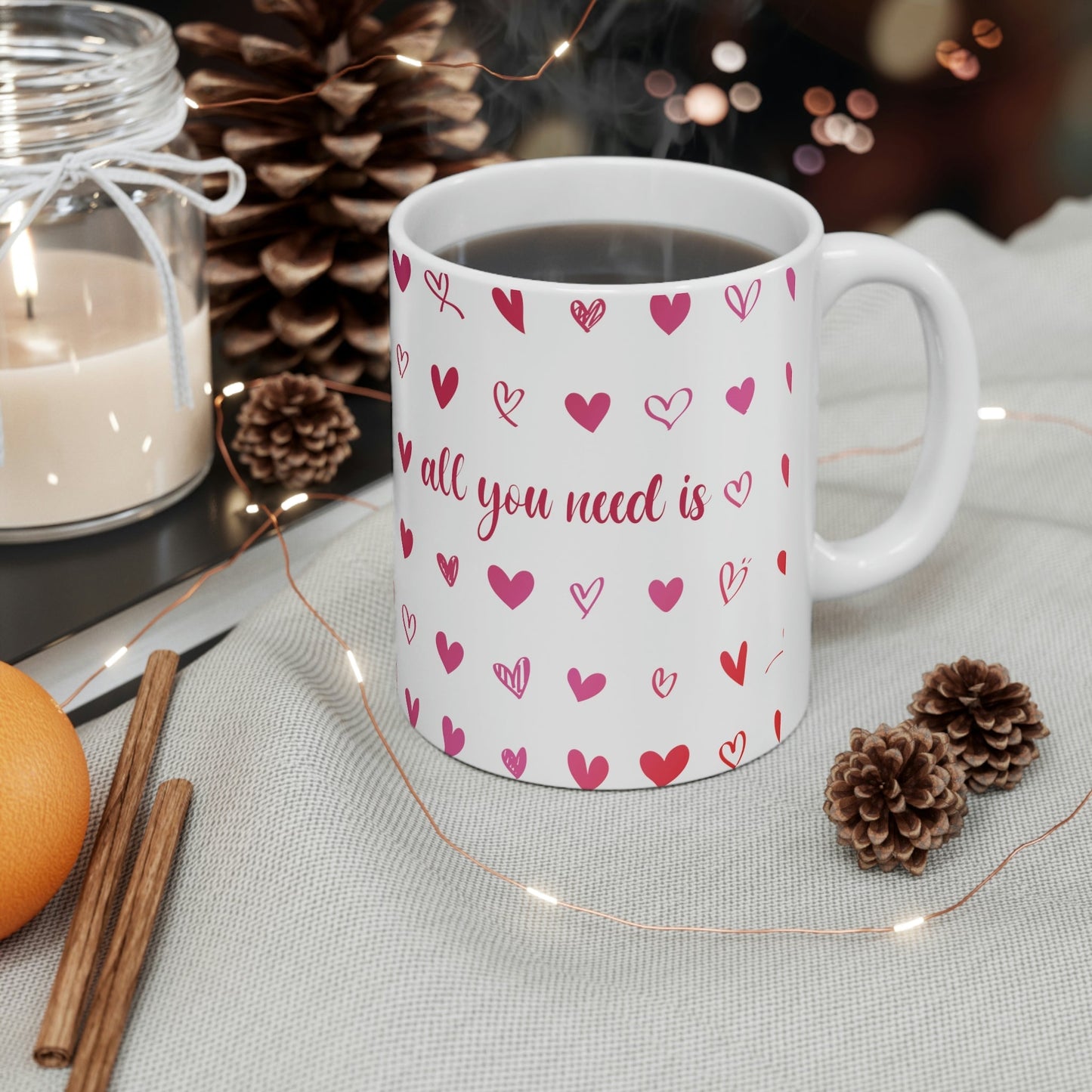 Love Is All You Need Ceramic Mug 11oz Ichaku [Perfect Gifts Selection]