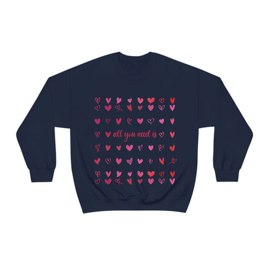 Love Is All You Need Unisex Heavy Blend™ Crewneck Sweatshirt Ichaku [Perfect Gifts Selection]