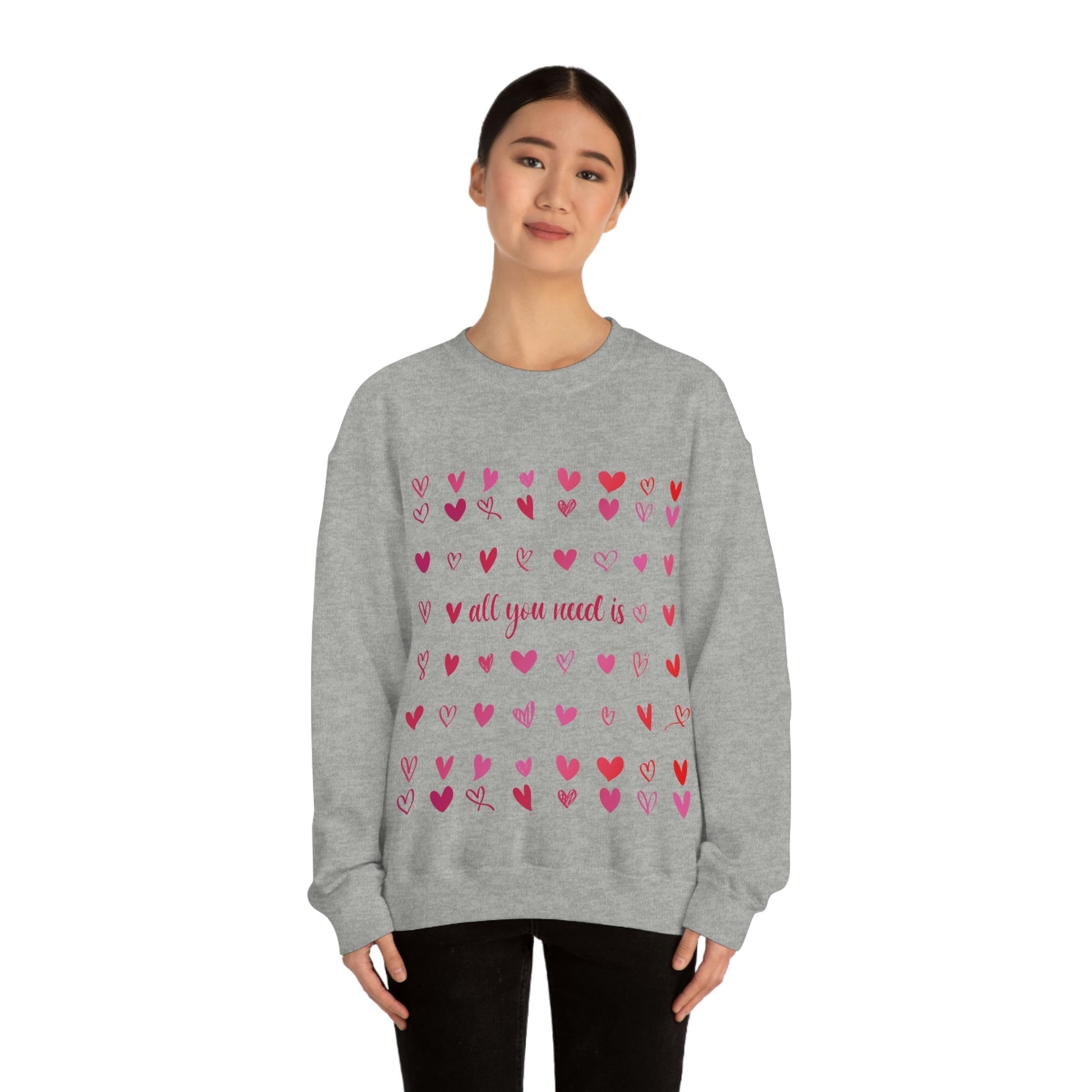Love Is All You Need Unisex Heavy Blend™ Crewneck Sweatshirt Ichaku [Perfect Gifts Selection]