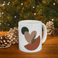 Love Leaf Beige Aesthetic Minimal Art Ceramic Mug 11oz Ichaku [Perfect Gifts Selection]